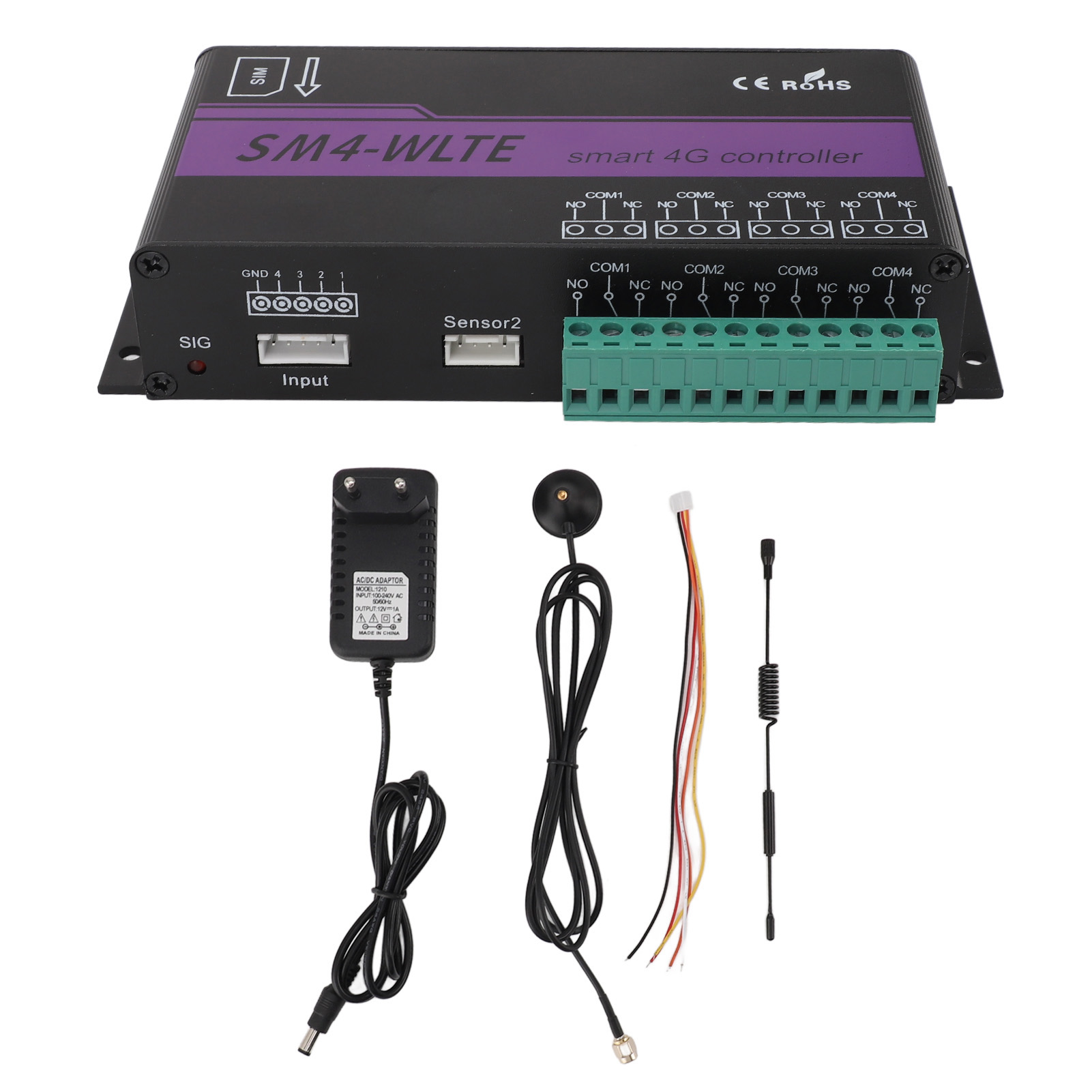 4g Sm4-wlte-ec 4-kanal-relais-controller Mit Alarmfunktion Für Stromausfall, Temperatur- Und Feuchtigkeitsüberwachung Für Die Hausautomation
