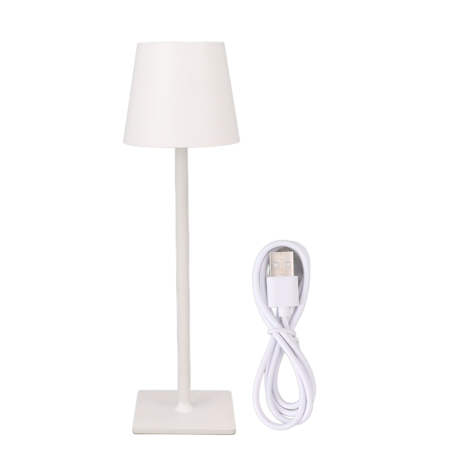 Toivize 36 Cm Weiße, Kabellose Led-schreibtischlampe Aus Metall Mit Touch-steuerung