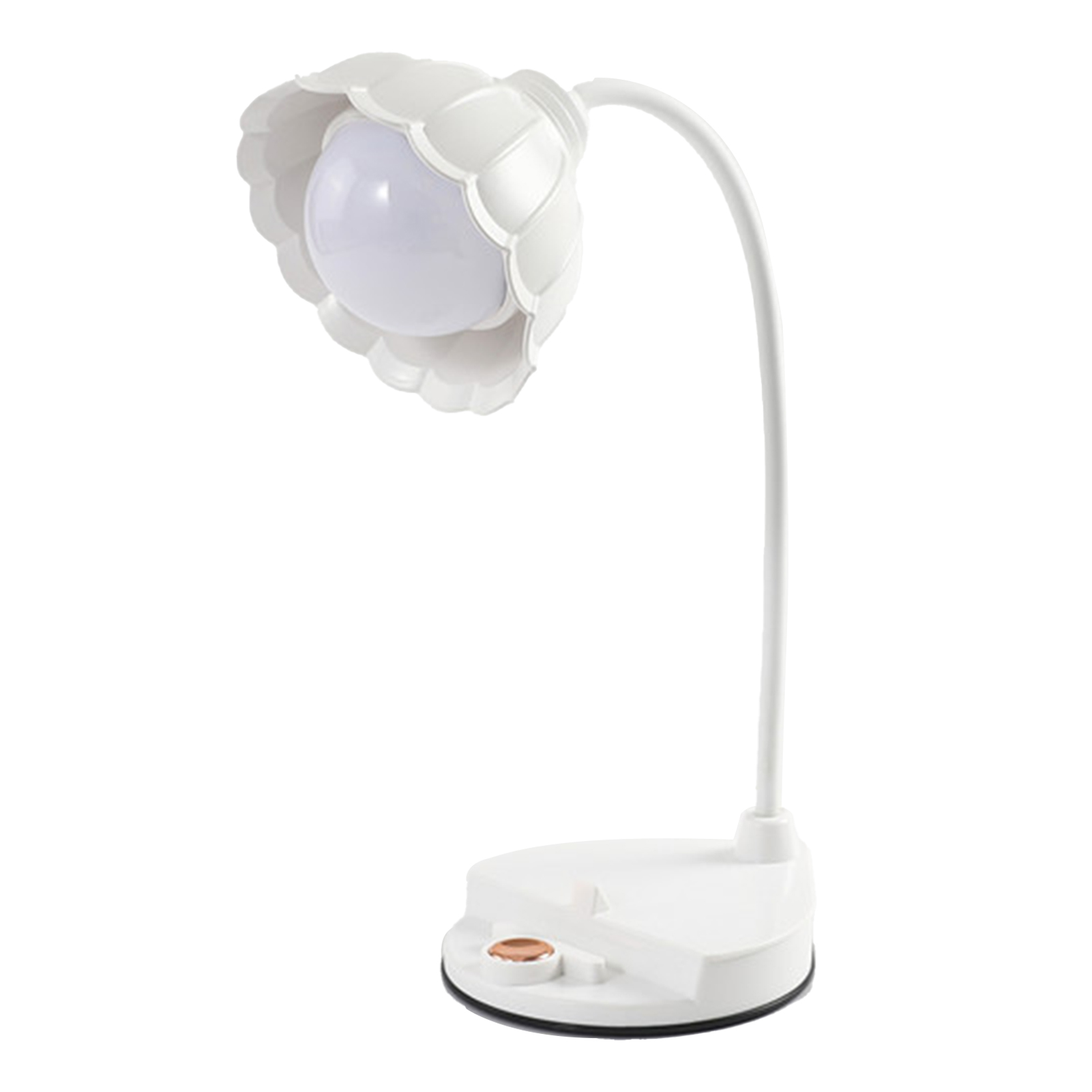 Faltbare Led-leselampe, Berührungsempfindlich, Blütenförmig, Wiederaufladbar Über Usb, Weißer Kunststoff, Elegantes Design, Sanftes, Blendfreies Licht