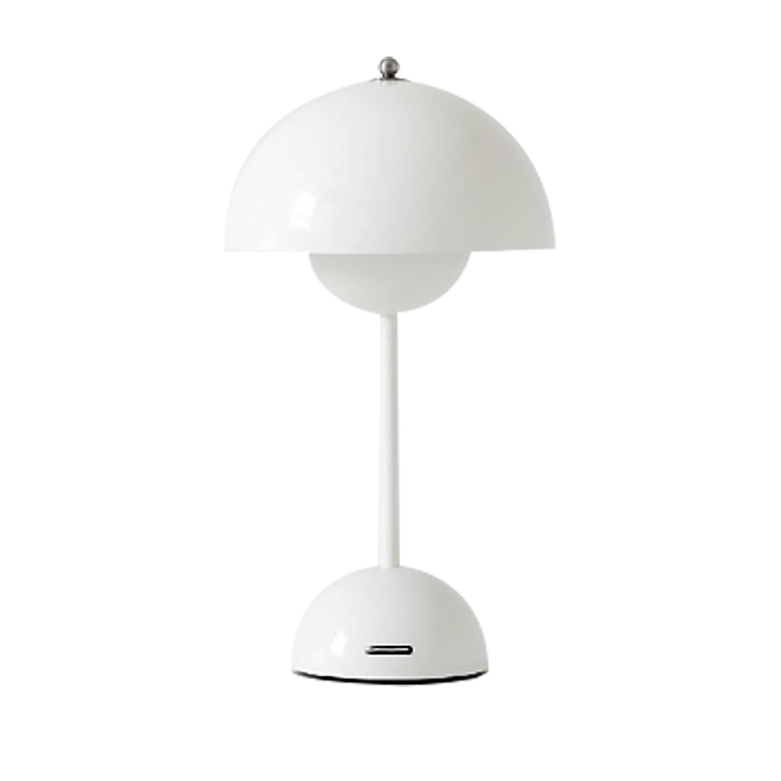 Wiederaufladbare Led-tischleuchte (3600 Mah) Mit Usb-anschluss, Weißem Pvc-lampenschirm, Schmiedeeisernem Fuß, 3 Helligkeitsstufen, Modernem, Kabellosem Design