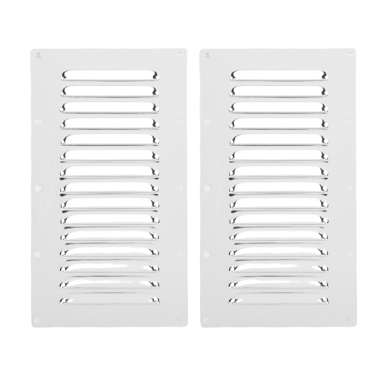 Marine-lüftungsgitter, Edelstahl 316, 228 X 127 Mm, 15 Lamellen, Hochglanzpoliert, 2er-set Für Boote, Yachten Und Wohnmobile