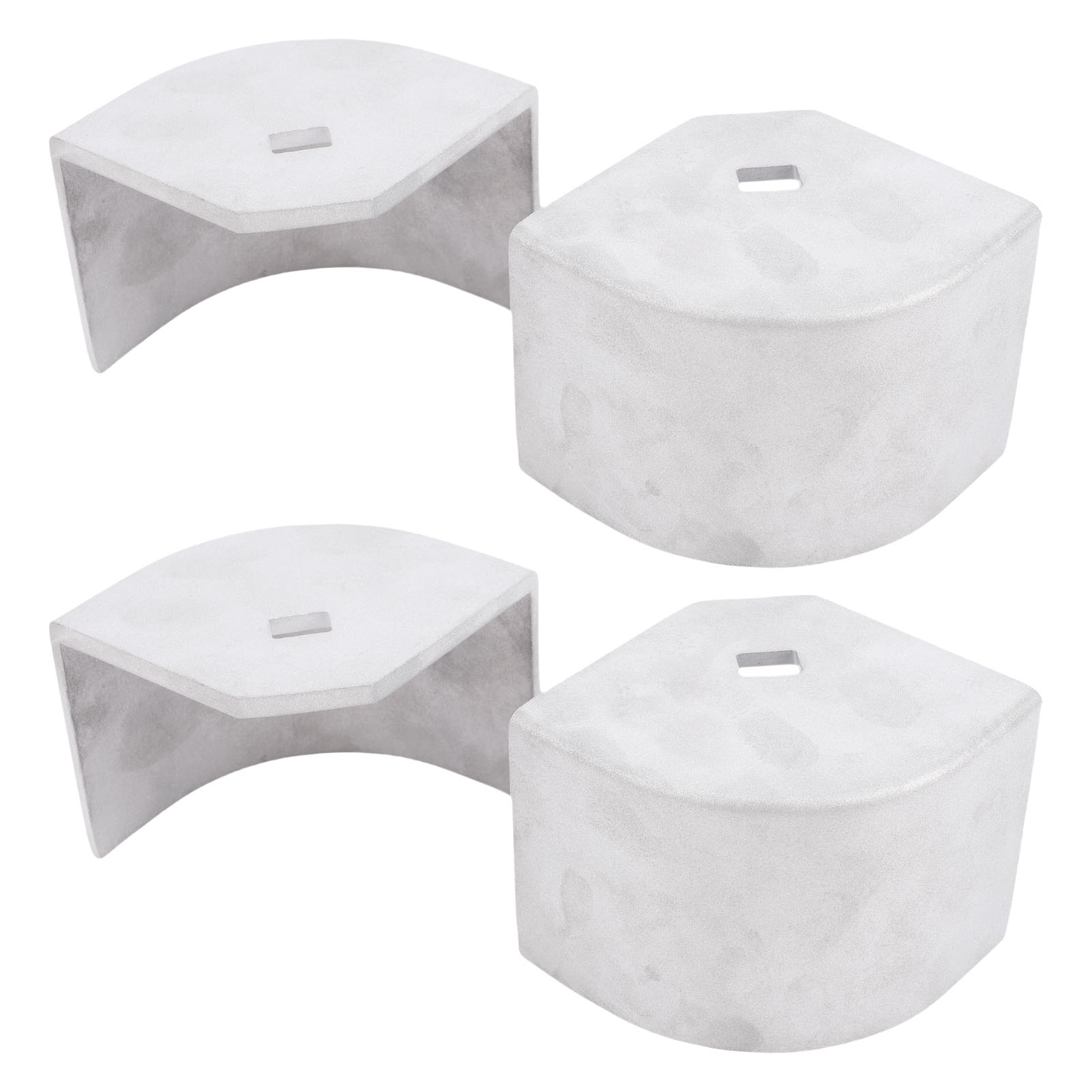 4 Stück Aluminium-ponton-eckabdeckungen, Abgerundet 90°, Höhe 63–67 Mm, Diagonale 103–108 Mm, Robust, Elegant, Stoßfest