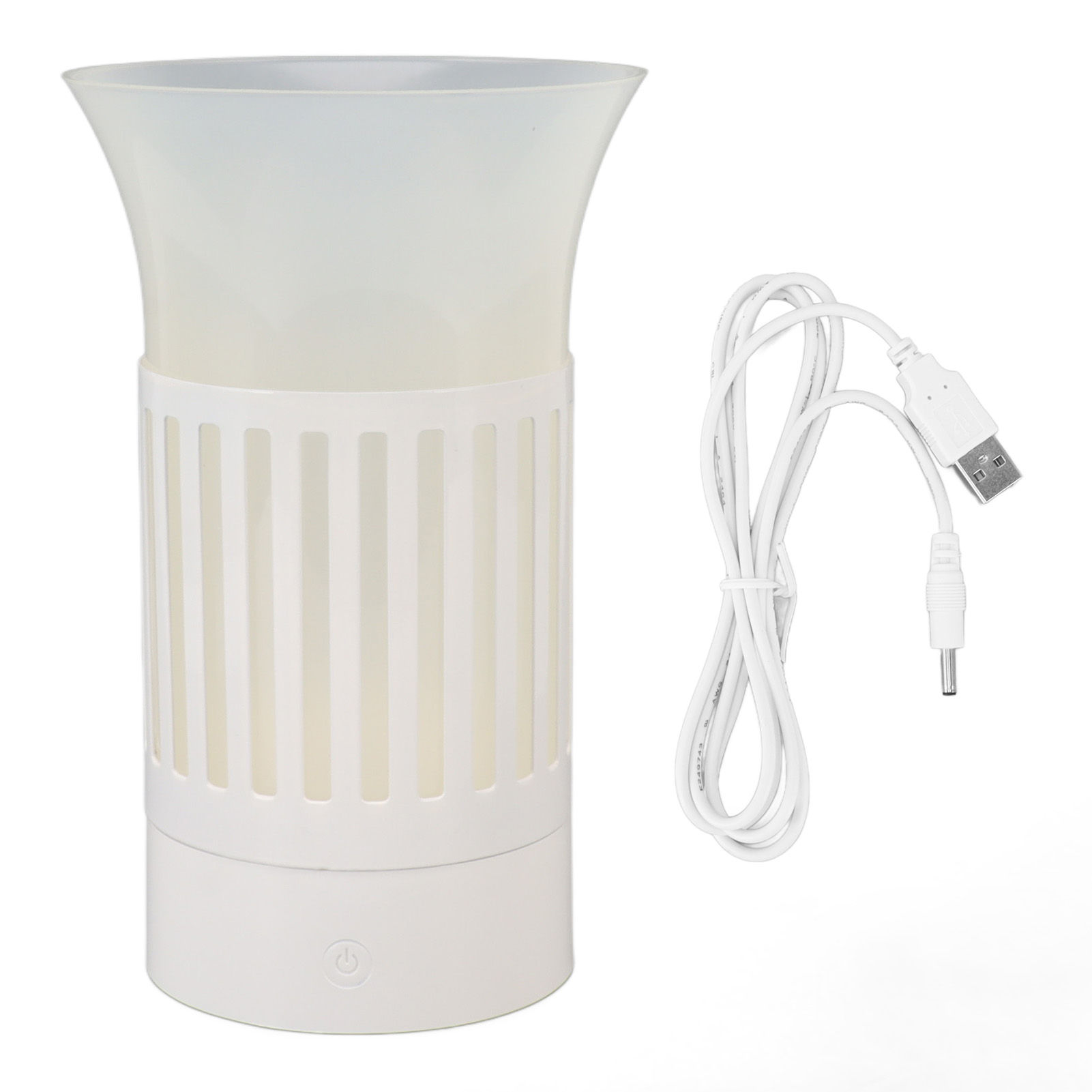 Ortvai Led-nachttischlampe, Dekorative Pp-vase, Ø 12,8 Cm, H 20,5 Cm, Usb- Oder Aa-batteriebetrieb, Modernes Design Für Schlaf- Oder Wohnzimmer
