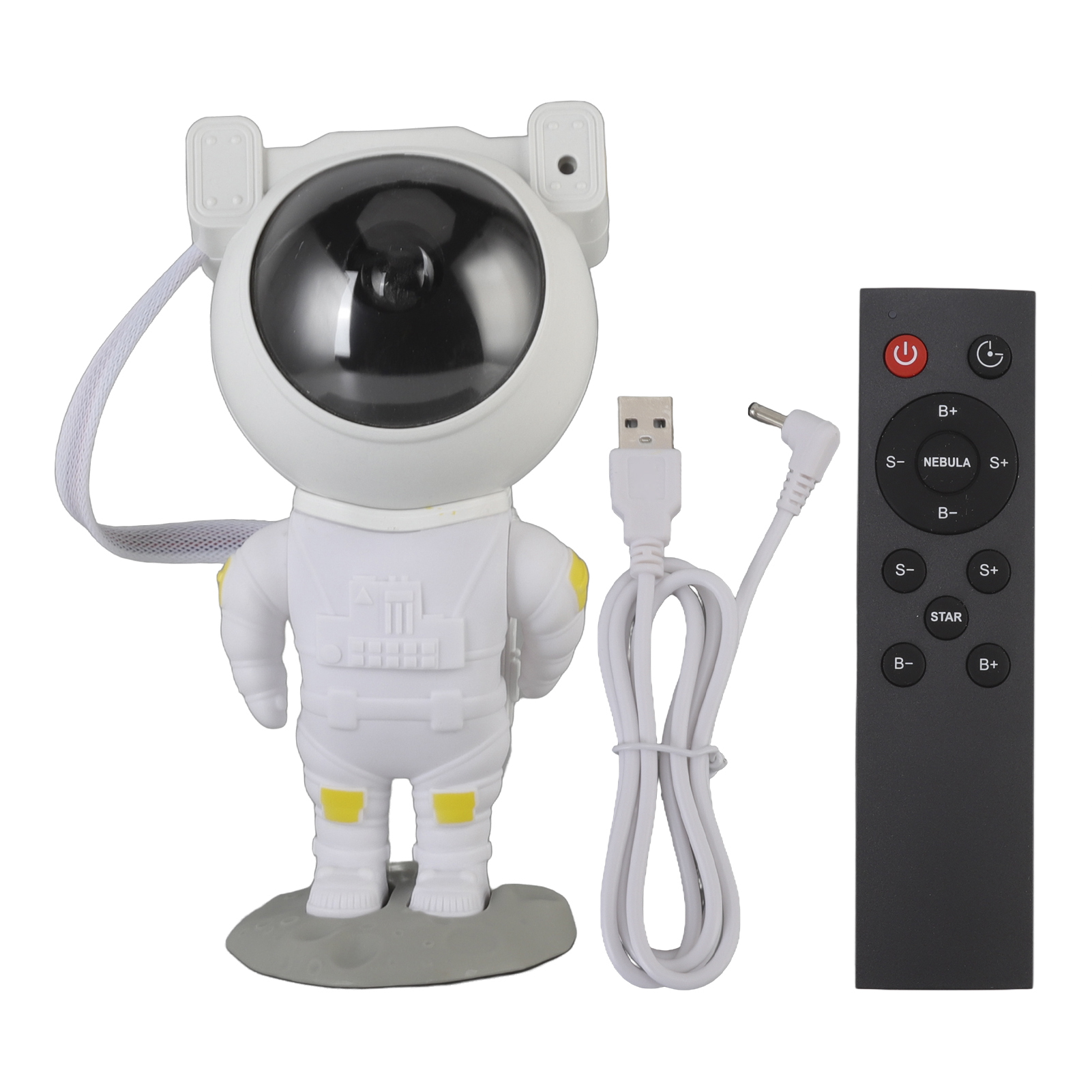 Toivize Astronauten-sternenprojektor Aus Abs/pc Pvc, 24,5 Cm, Usb-fernbedienung, Nebel-dekorations-nachtlicht