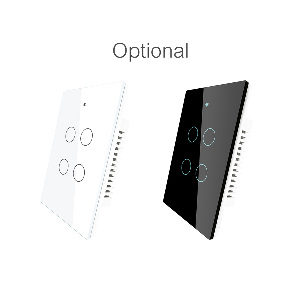 Toivize Ws-us4-rfw-n 4-wege-wlan-touch-wandschalter, Weißes Gehärtetes Glas