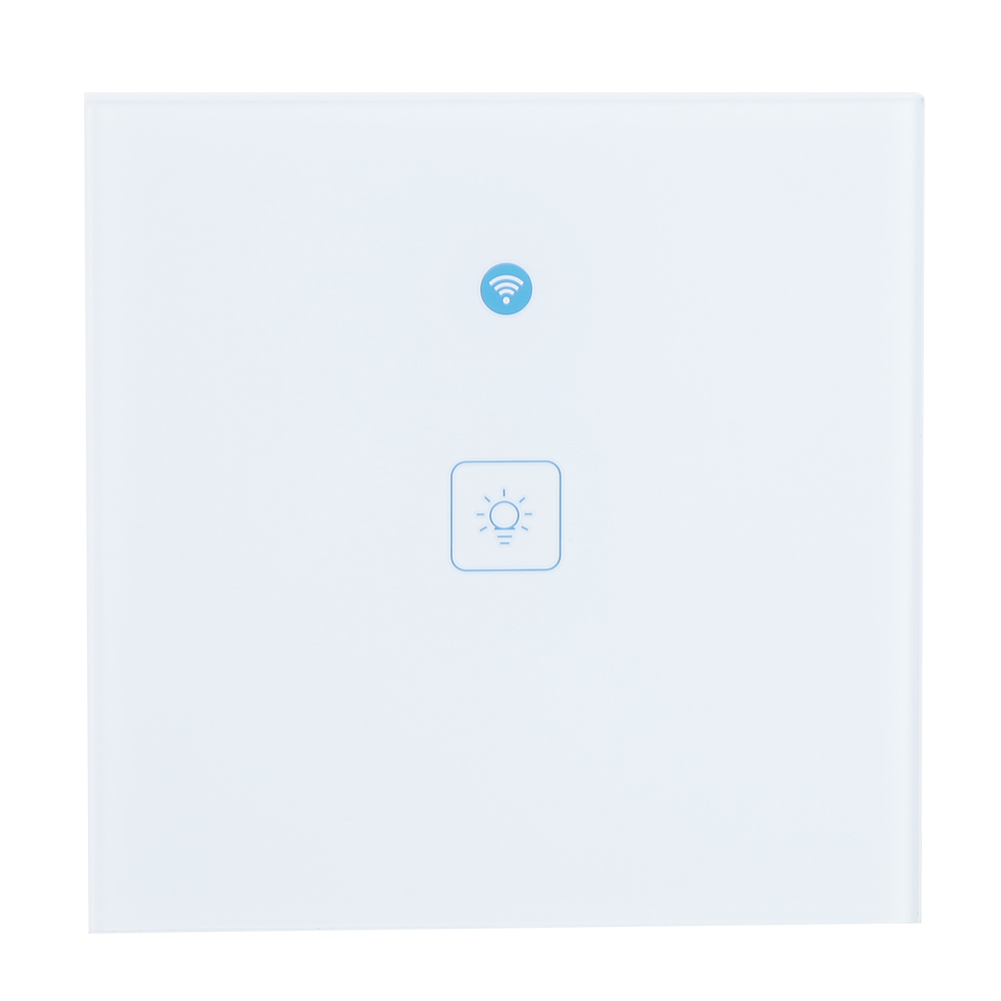 Wlan-touch-wandschalter, Gehärtetes Glas Und Feuerhemmendes Abs, 100–240 V, Elegantes Quadratisches Design Für Smart Homes