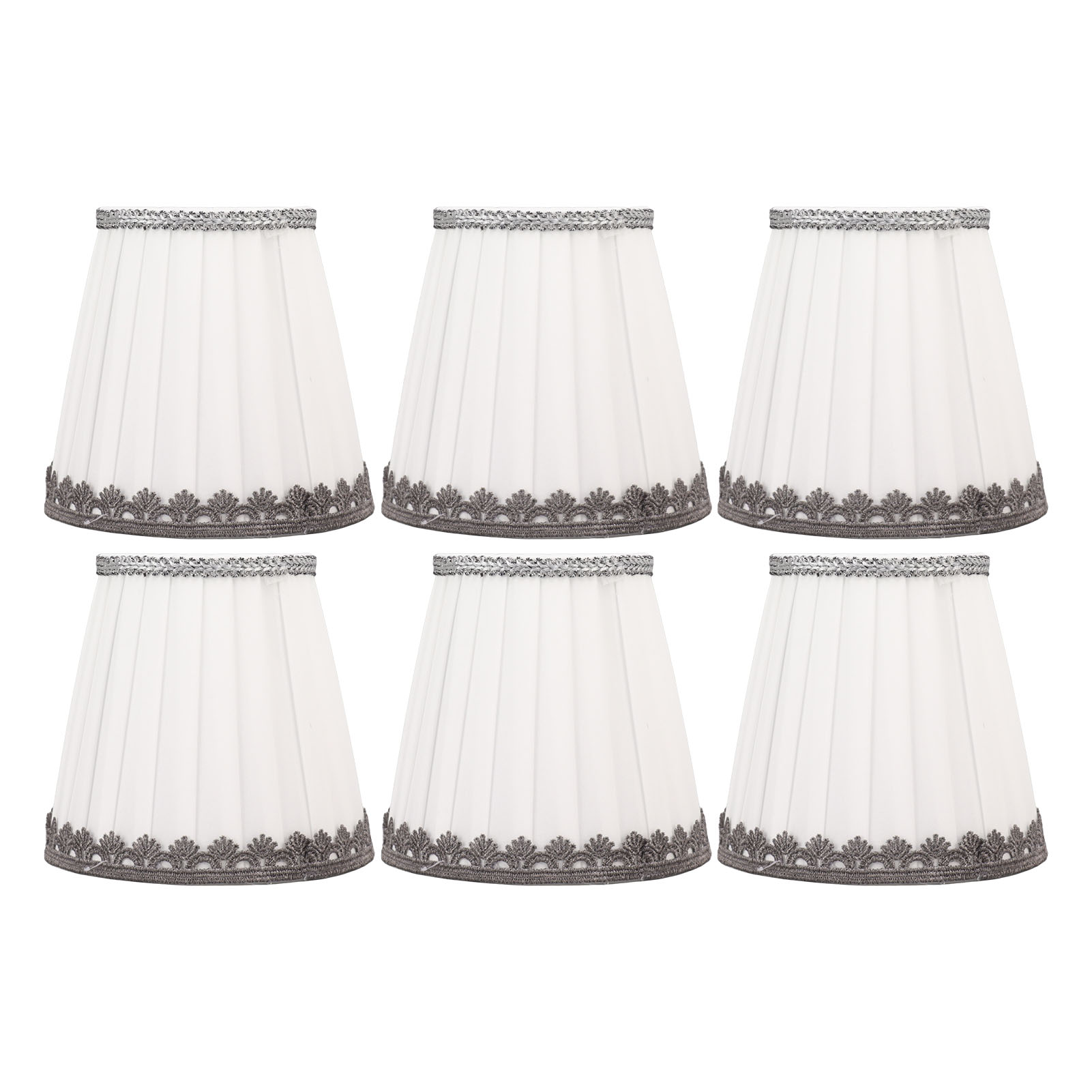 Set Mit 6 E14-stofflampenschirmen Zum Aufclipsen, Moderner Stil, 9-14 Cm, Höhe 13 Cm, Elegantes Design Für Kerzenbirnen