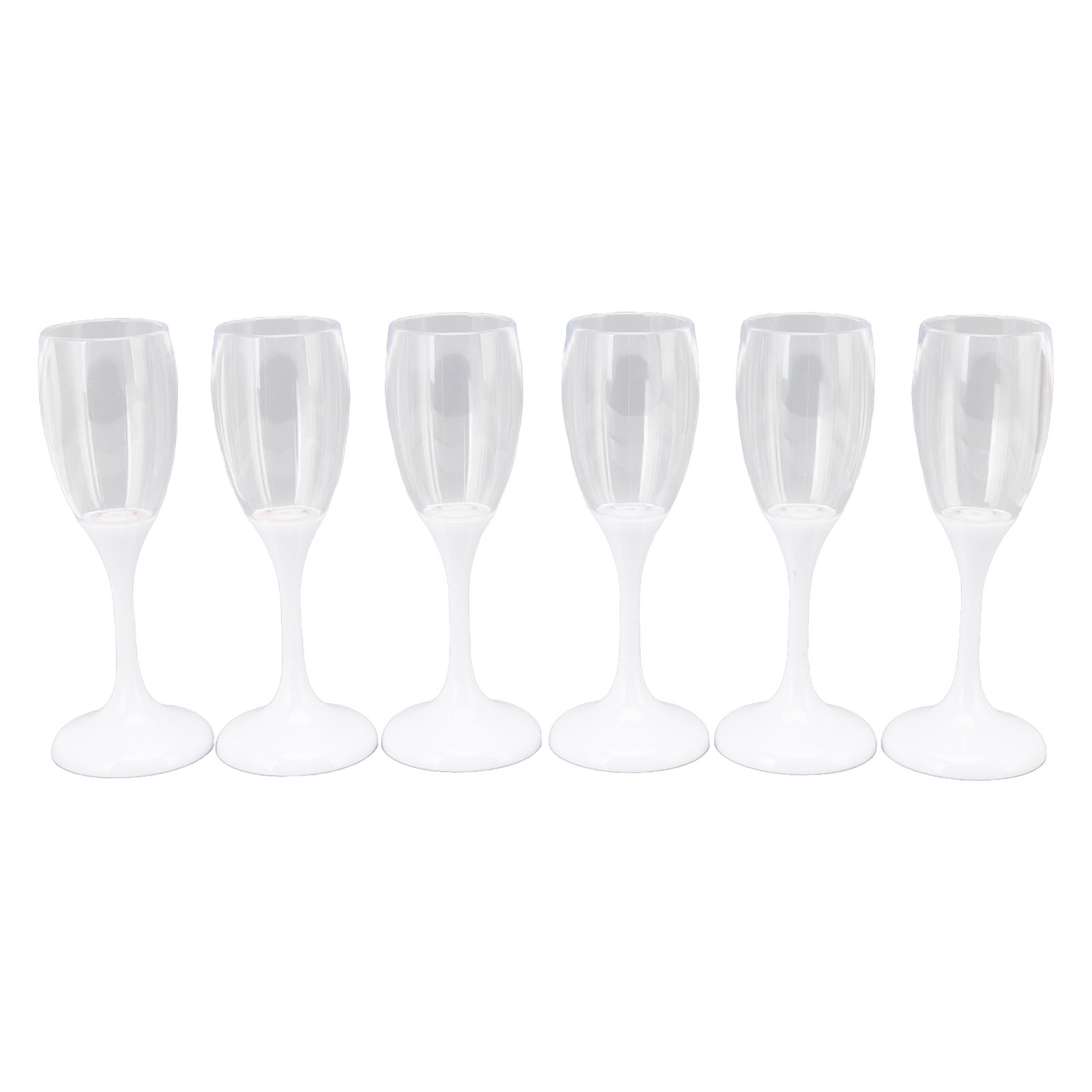 Set Mit 6 Led-champagnergläsern – Mehrfarbig Leuchtende Gläser, Automatische Beleuchtung Bei Kontakt Mit Flüssigkeit, Ps+abs, Ideal Für Partys
