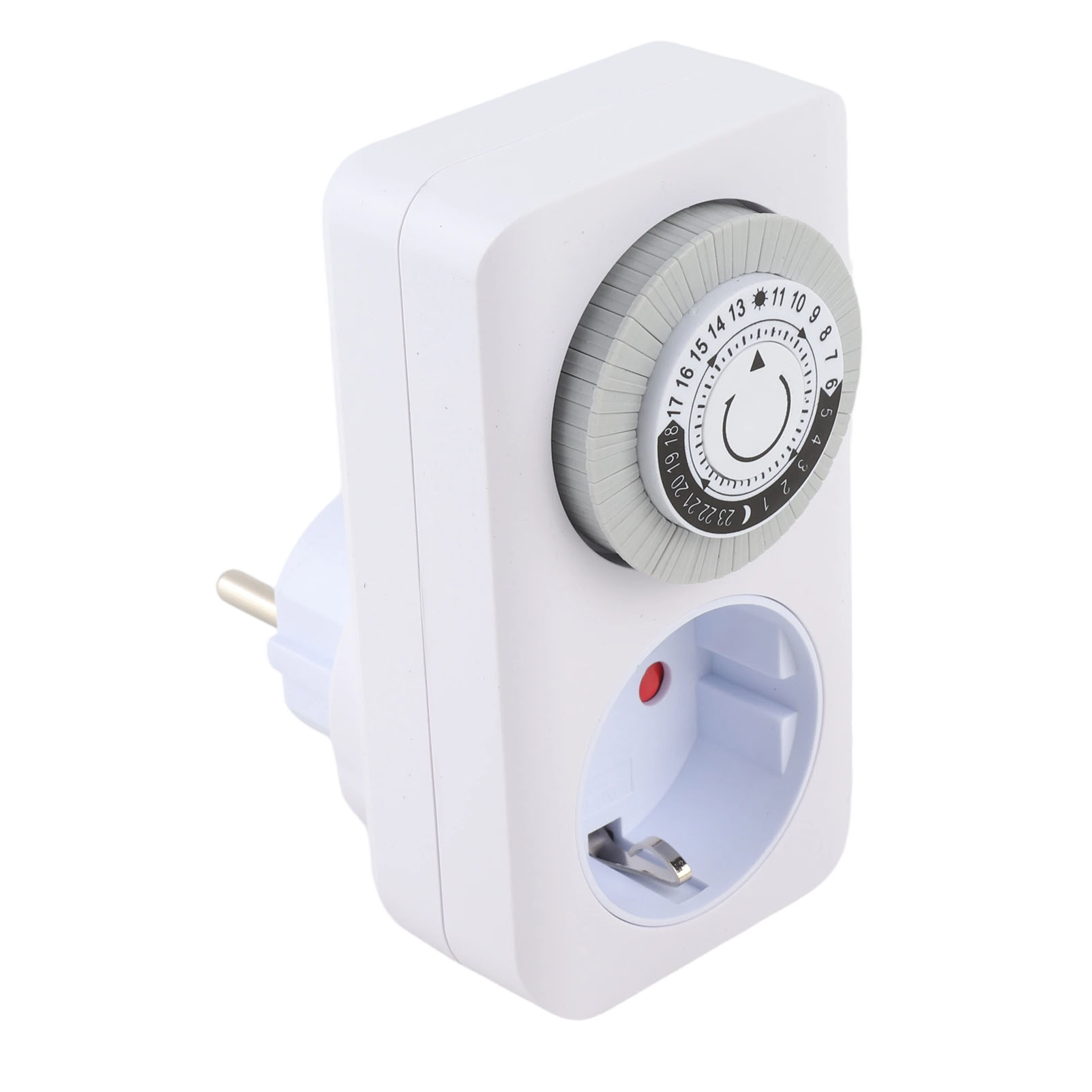 Mechanische Zeitschaltuhr-steckdose, 16 A, 230 V, Pc-kupfer, Programmierbar Von 30 Minuten Bis 24 Stunden, Sicheres Laden Von Smartphones Und Laptops