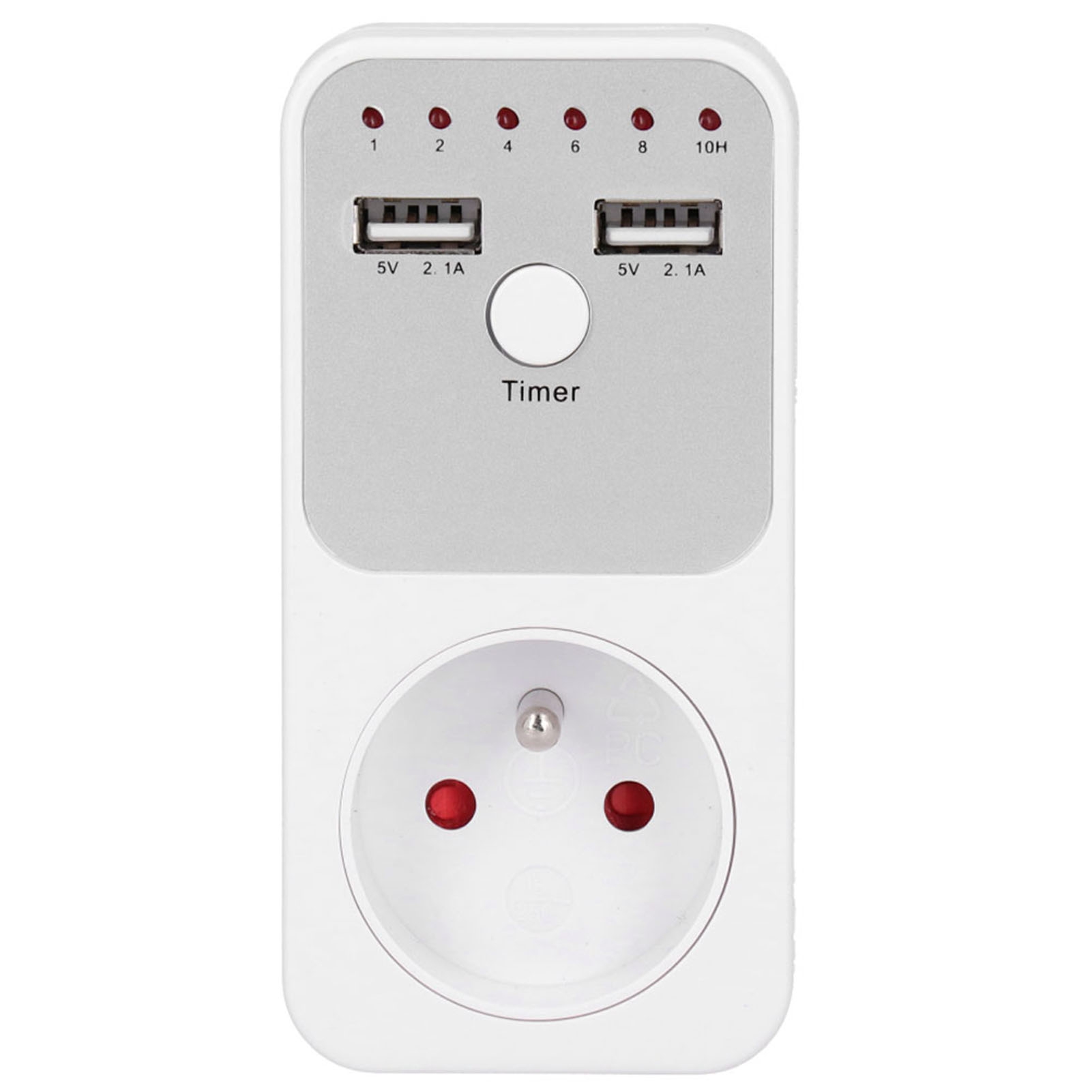 Usb-zeitschaltuhr Mit 2 Anschlüssen, Digitaler Timer (1–10 Stunden), Robustes Abs-material, Automatische Abschaltung Zur Energieeinsparung