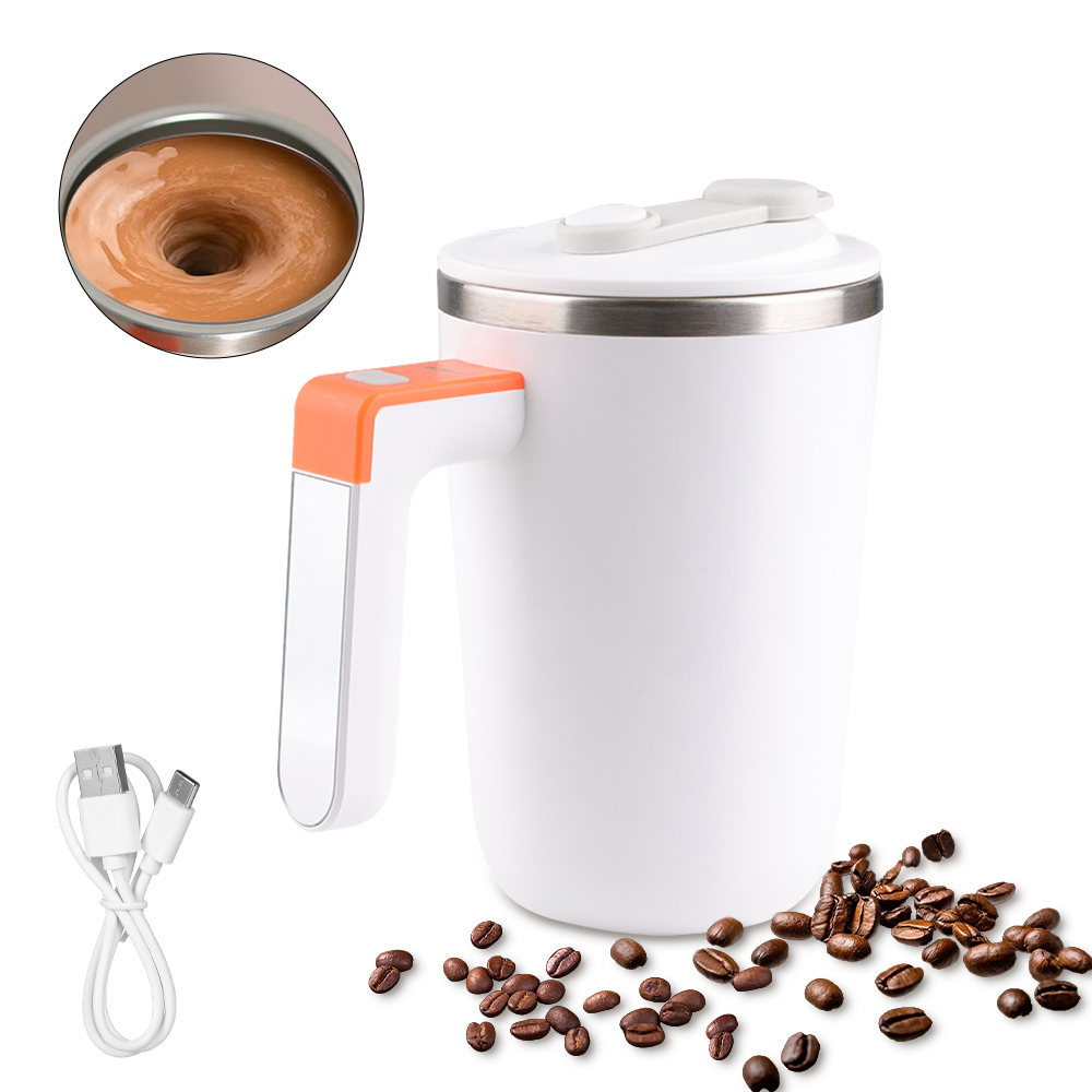 Ut-51 Elektrischer Mixbecher, Edelstahl 304, Usb-c-aufladbar, 300 Ml, Auslaufsicher, Weiß