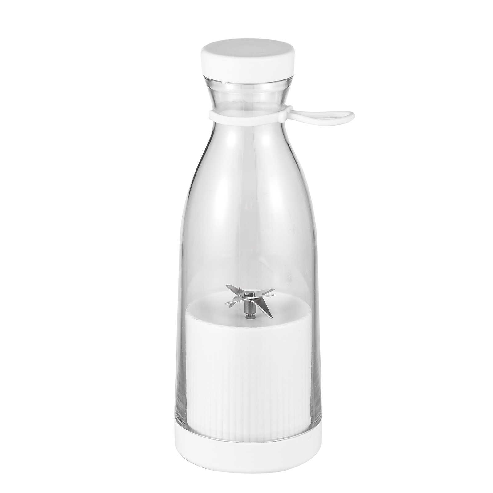 380-ml-akku-standmixer, Usb-wiederaufladbarer Elektrischer Mixer Mit 6 Edelstahlklingen, 1200-mah-akku, Weiß