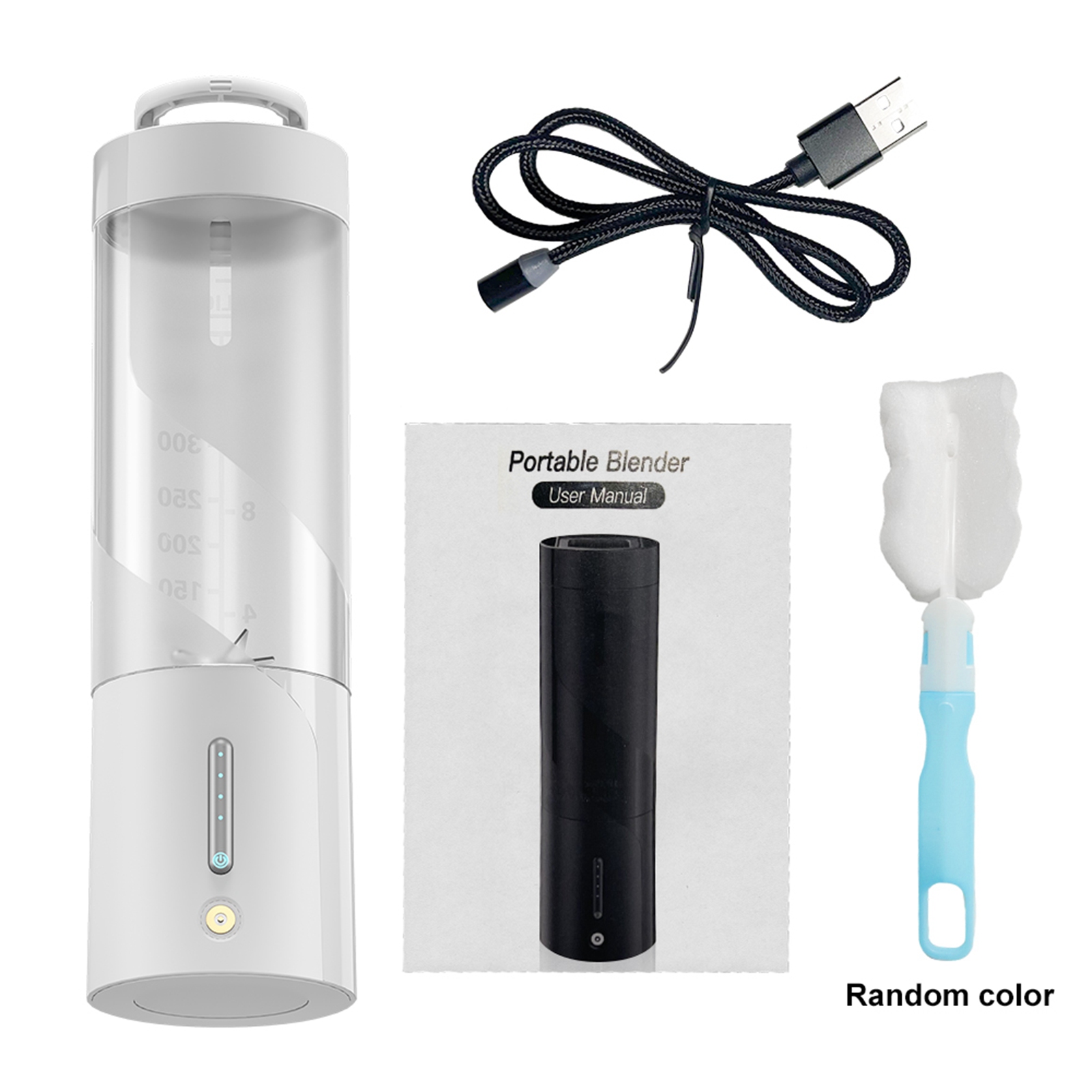 Tragbarer Akku-standmixer Hd-08, 450 Ml, 15 W, 20.000 U/min, Edelstahlklingen, Magnetisches Ladekabel, Wasserdicht (ipx7), Weiß, Kompakt