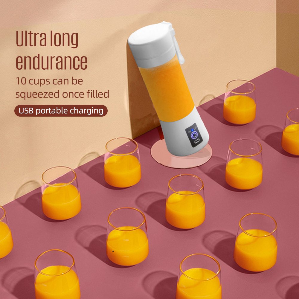 Wiederaufladbarer, Tragbarer Standmixer Mit 2000 Mah Für Smoothies Und Säfte – 380 Ml, 6 Edelstahlklingen, Kompaktes Und Elegantes Design