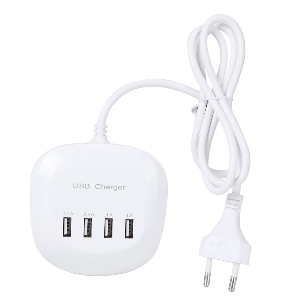 Toivize 4-port Smart-usb-ladegerät, Schnellladung 2,4 A, Universal 100–240 V, Kompakt, Für Büro Und Reisen, Feuerhemmendes Abs