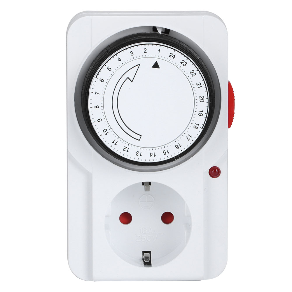 Mechanische Programmierbare 230-v-steckdose Mit Geräuschlosem Zyklustimer, 16 A, 3680 W, Feuerhemmender Pc Für Heizung Und Beleuchtung