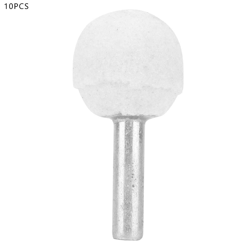 Toivize Polierscheibe Aus Weißem Korundkeramik, 10 Stück, 6 Mm Schaft, 6 X 20 Mm Kugelform, Für Präzises Schleifen Und Polieren
