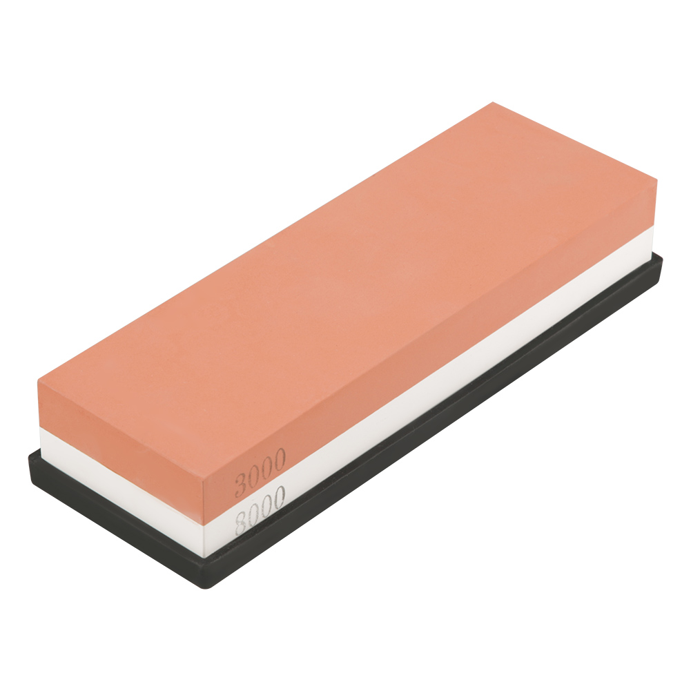 Doppelseitiger Schleifstein, Körnung 3000/8000, Weißer Korund, 180 X 60 X 30 Mm, Mit Rutschfester Unterseite Für Küchenmesser