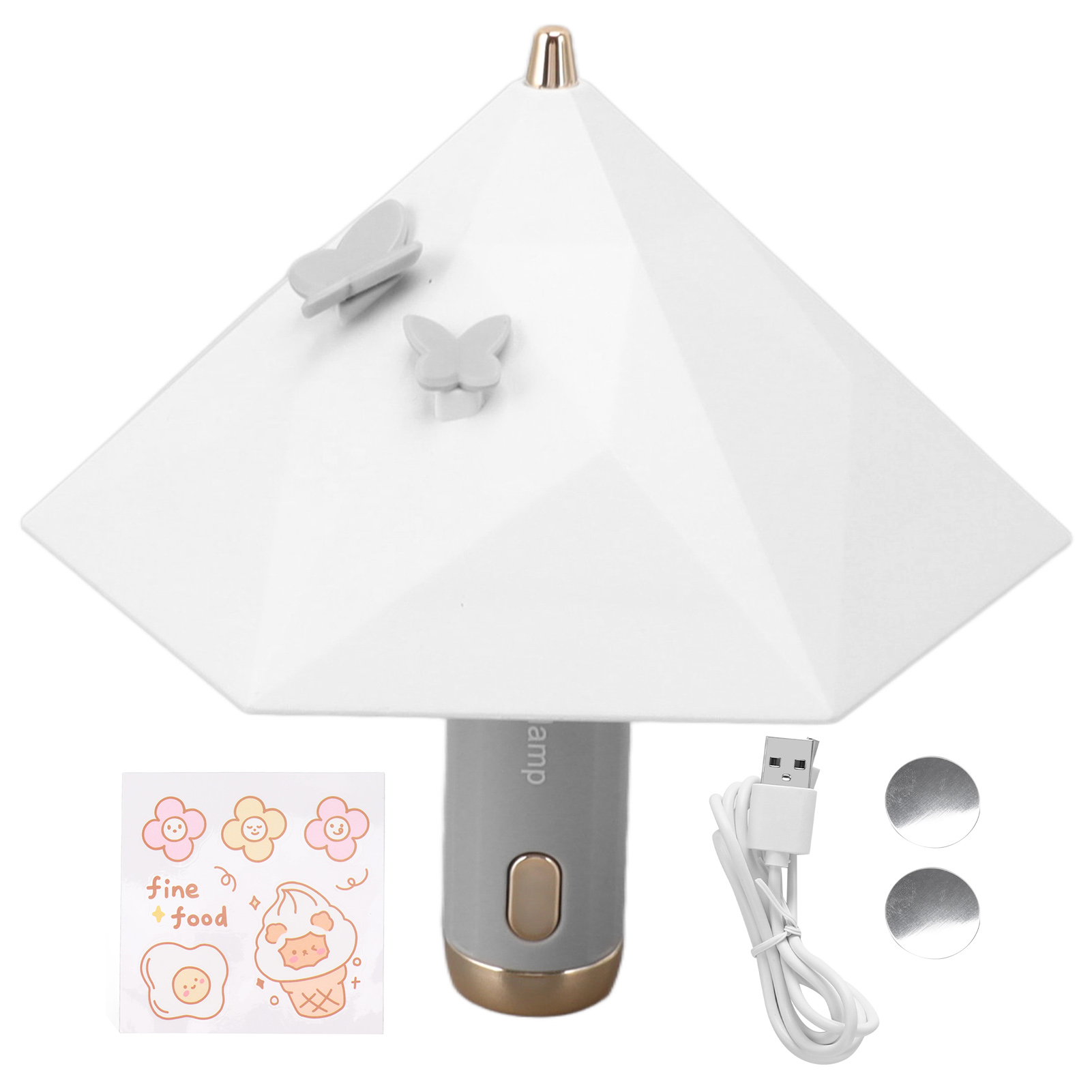 Toivize Gl305 Led-nachttischlampe, Usb-aufladbar, Schirmdesign, 3 Helligkeitsstufen, Kompaktes Weißes Abs