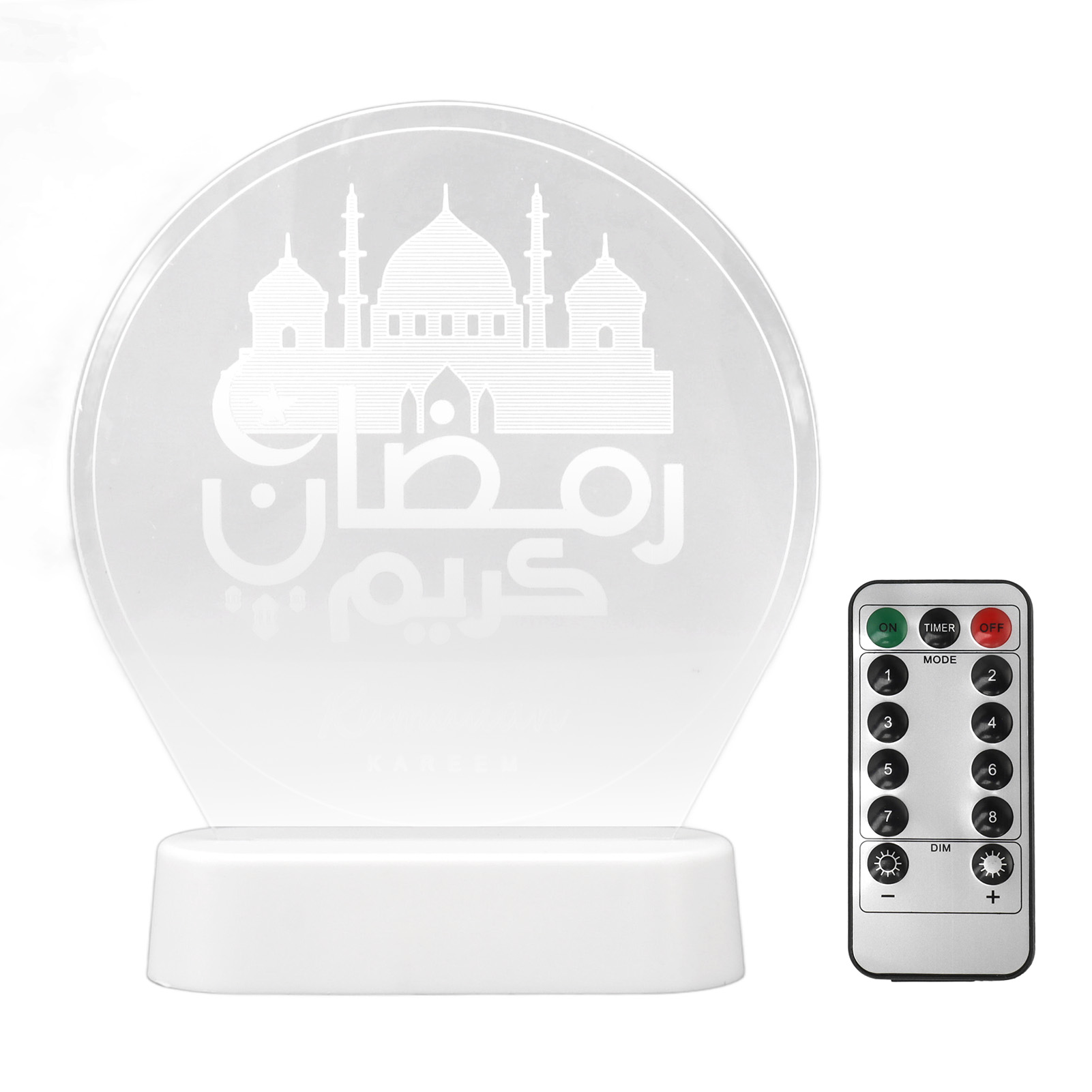 3d-led-nachtlicht – Toivize – Eid Mubarak Schloss – Rgb-acryl, Fernbedienbar, Elegante Ramadan-dekoration, 19,5 Cm