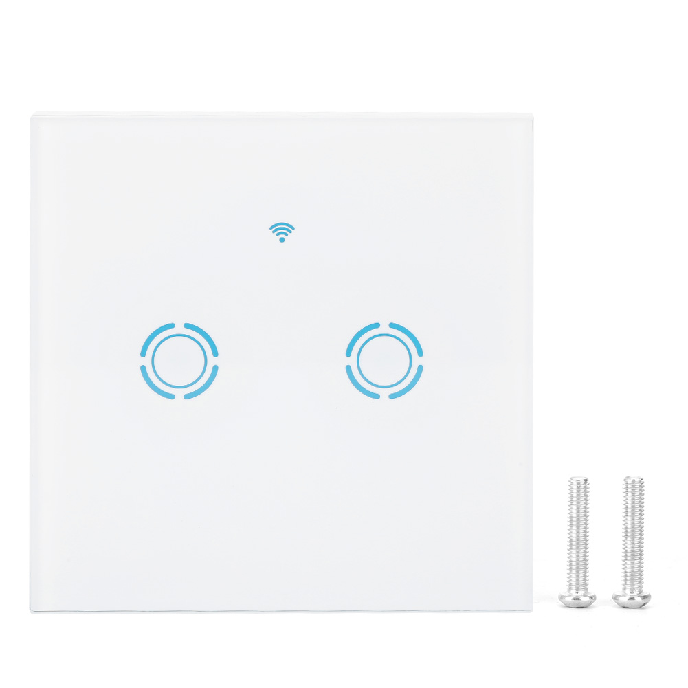 Smart Life 2-wege-wlan-touchschalter, Intelligenter Wandschalter, Gehärtetes Glas, 90–250 V, Kompatibel Mit Sprachassistenten