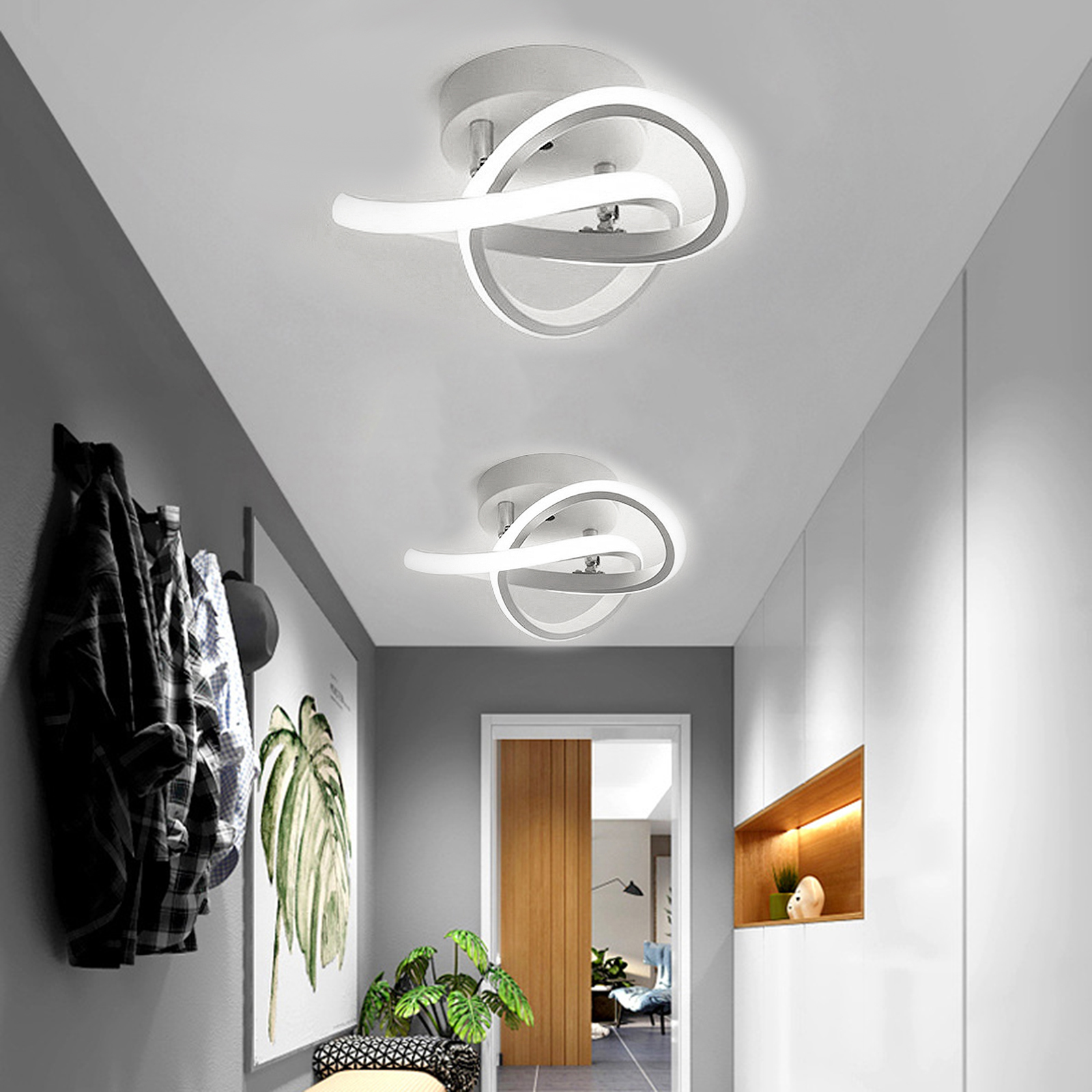 Moderne Led-deckenleuchte Von Toivize, 3 Farben, Weißes Aluminium, 25 Cm, Elegantes Design, Sanftes, Flimmerfreies Licht Für Flur, Badezimmer Und Eingangsbereich