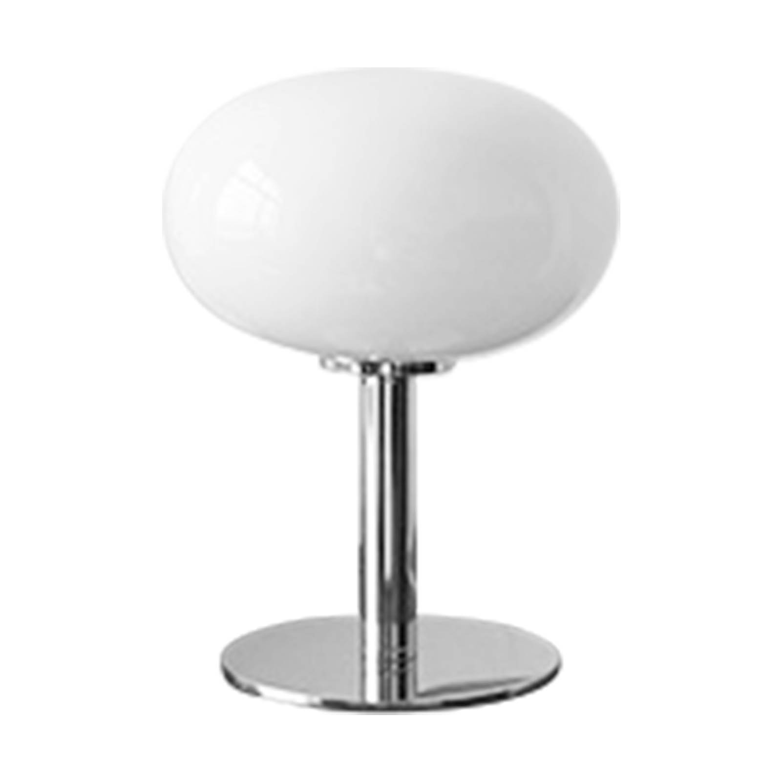 Nachttischlampe Im Bauhaus-design Aus Glas Und Weißblech, 27 X 19 Cm, Mit Berührungsschalter