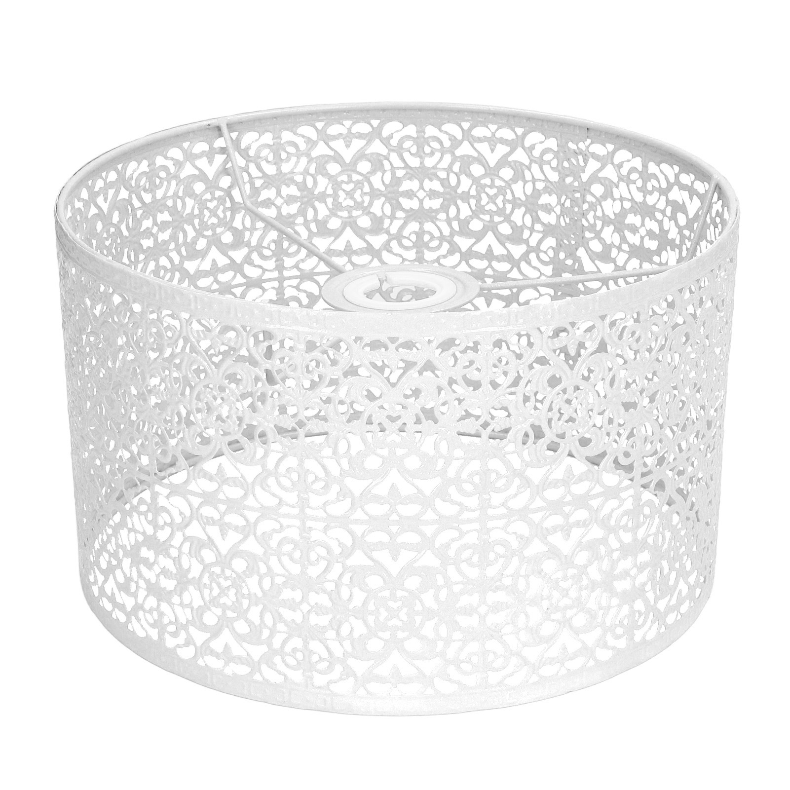 Weißer, Perforierter Metalllampenschirm Ø 25 Cm, H 16 Cm, Elegantes Design, Optimale Wärmeableitung, Kompatibel Mit E14/e27-pendelleuchten