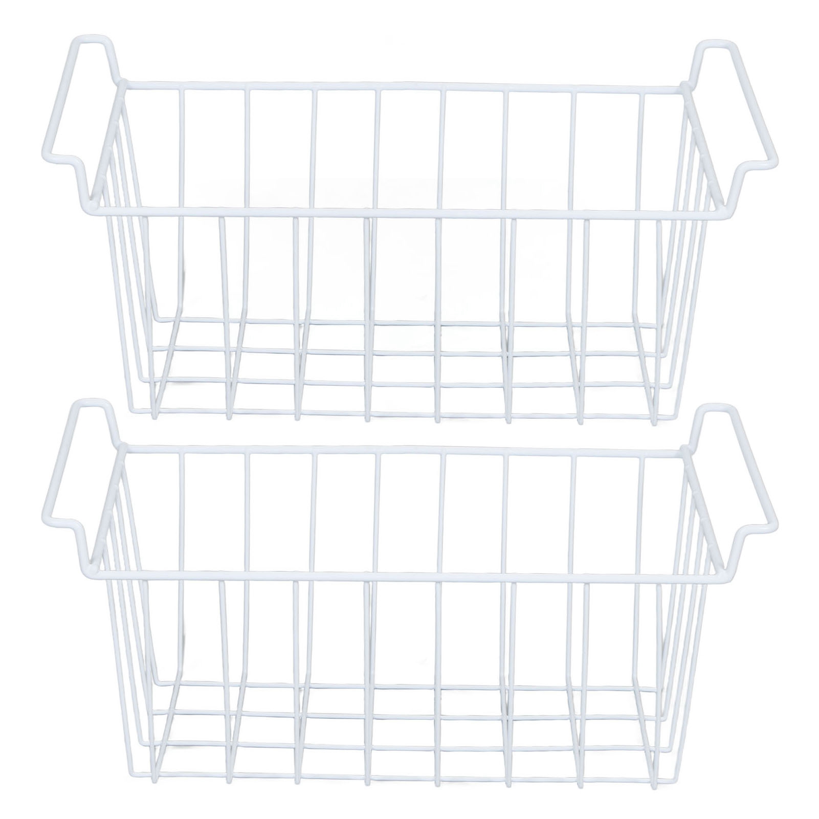 Set Mit 2 Toivize Gefrierkörben, Stahl Mit Pe-antirostbeschichtung, 48,5 X 24,5 X 20 Cm Mit Ergonomischen Griffen