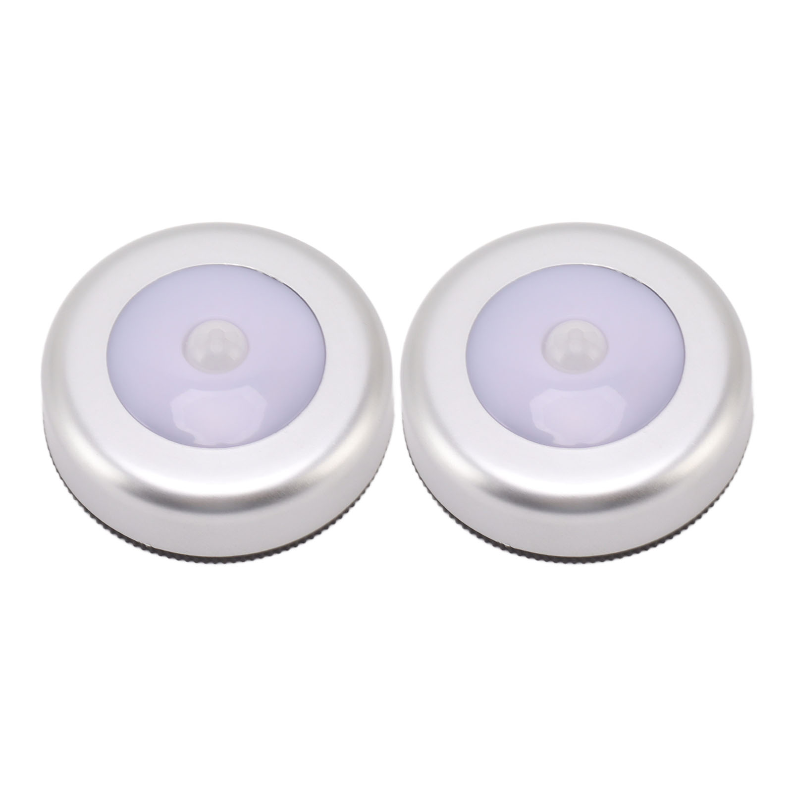 Set Mit 2 Runden, Kompakten 7-cm-led-bewegungsmelderleuchten Von Toivize Aus Abs, Warmweiß, Kabellos Für Schrank Und Schublade