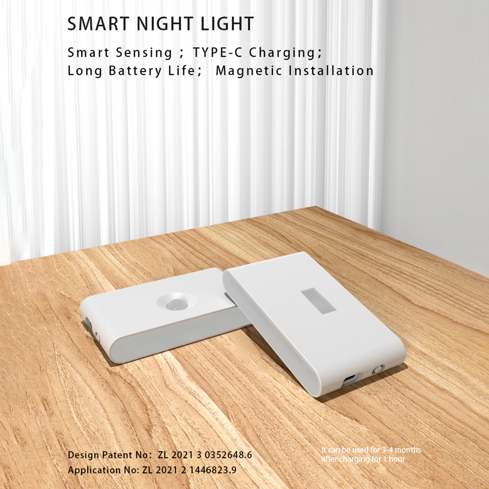 Wiederaufladbares, Kabelloses Led-nachtlicht Mit Usb-c-anschluss, Infrarotsensor, Magnetischer Befestigung Und 360°-drehung, Warmweißem 2700k-licht, Ideal Für Flur Oder Schlafzimmer