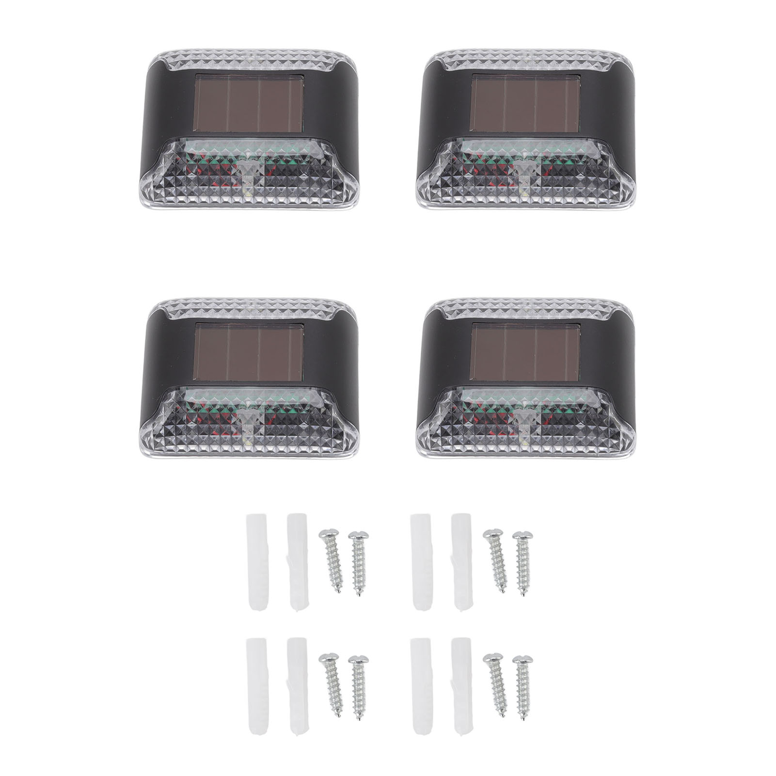 Toivize 4er-pack Wasserdichte Weiße Led-solar-wandleuchten Mit Doppelbeleuchtung, Abs-gehäuse Und Integriertem Dämmerungssensor Für Den Außenbereich
