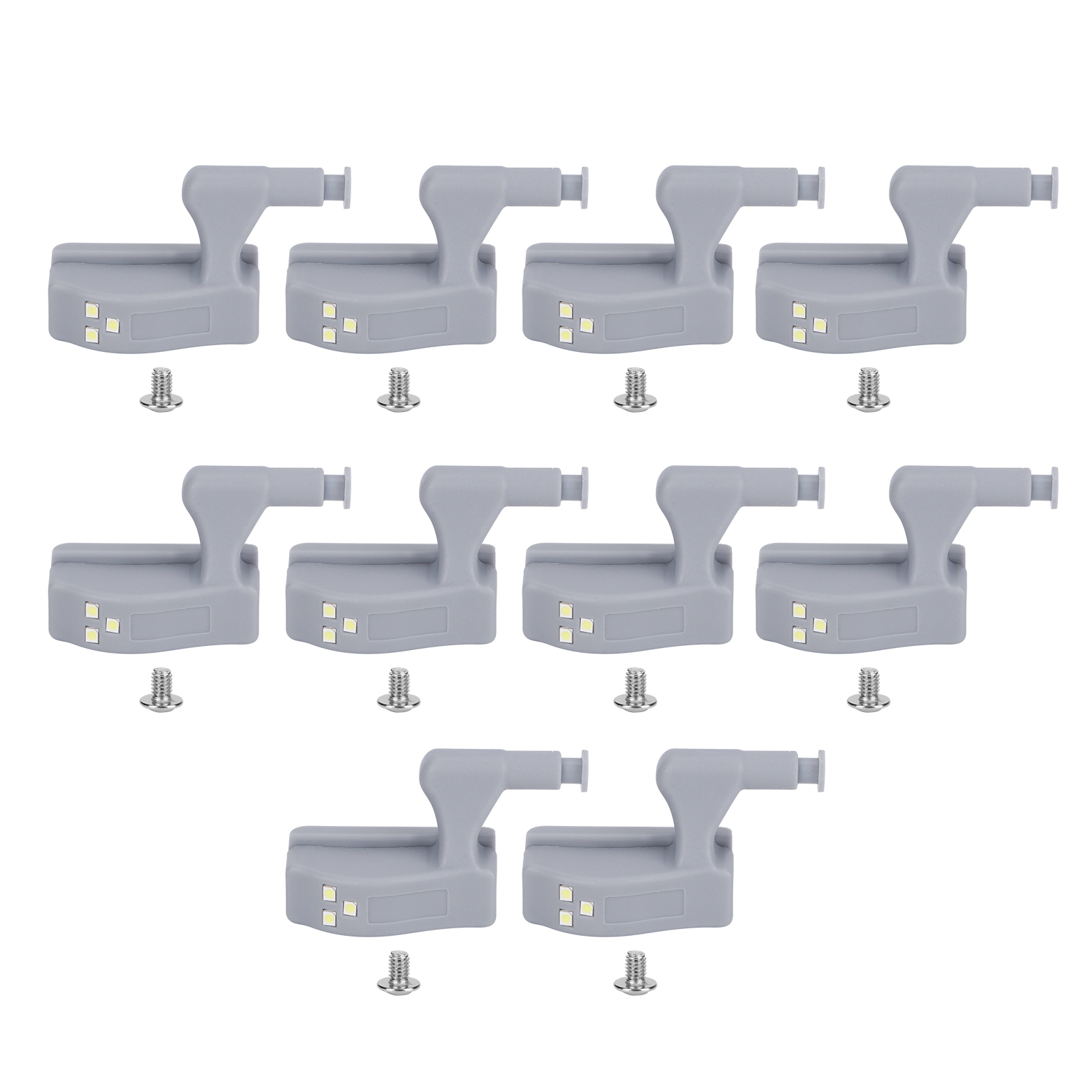 Set Mit 10 Led-sensorleuchten Für Möbel, Automatische Scharnierbeleuchtung, Kaltweiß, Abs, Kabellos, Ideal Für Schränke Und Schubladen