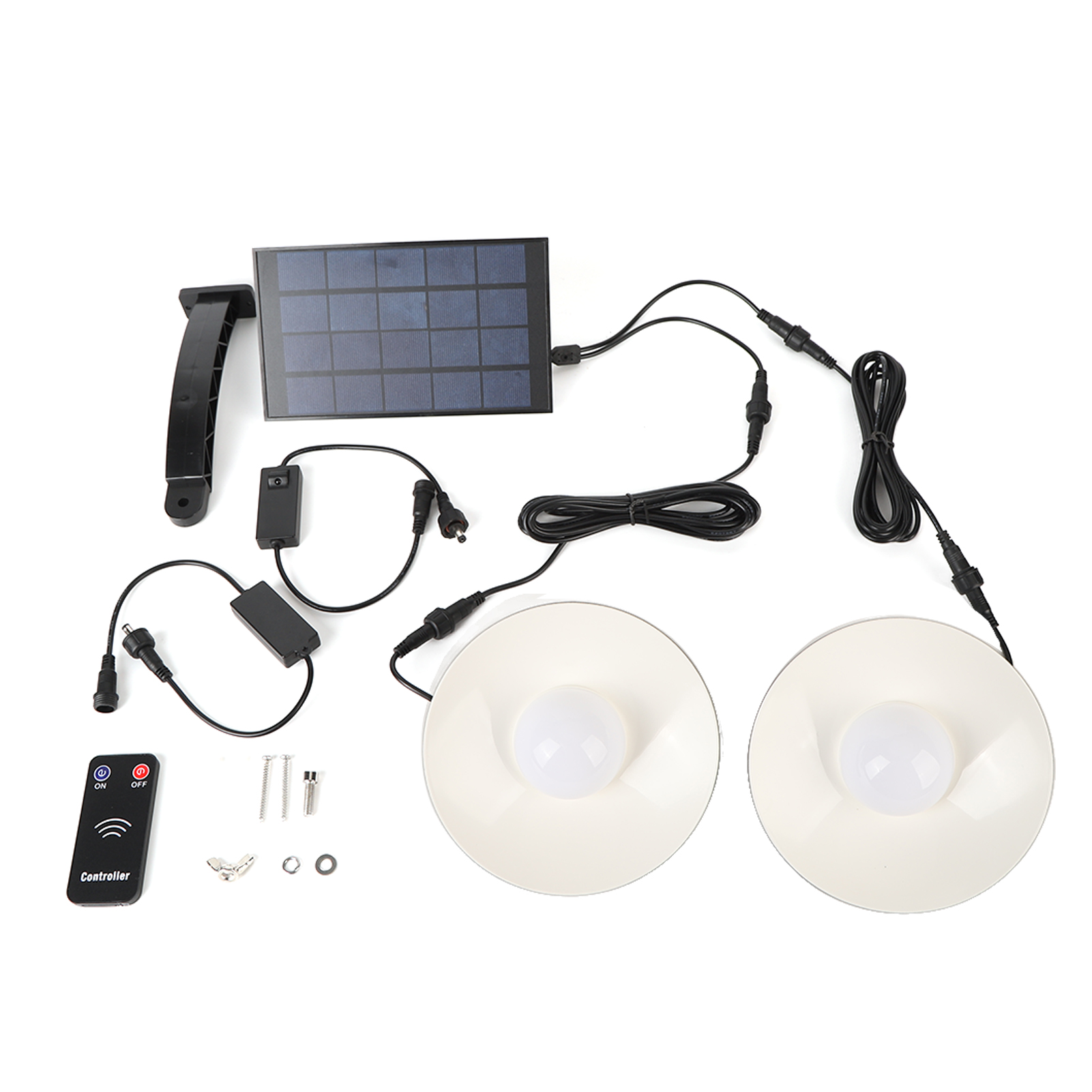 Toivize 2-flammige Weiße Solar-wandleuchte Für Den Außenbereich, Ip65 Wasserdicht, 5000-mah-akku Mit Infrarot-fernbedienung Für Garten Und Terrasse
