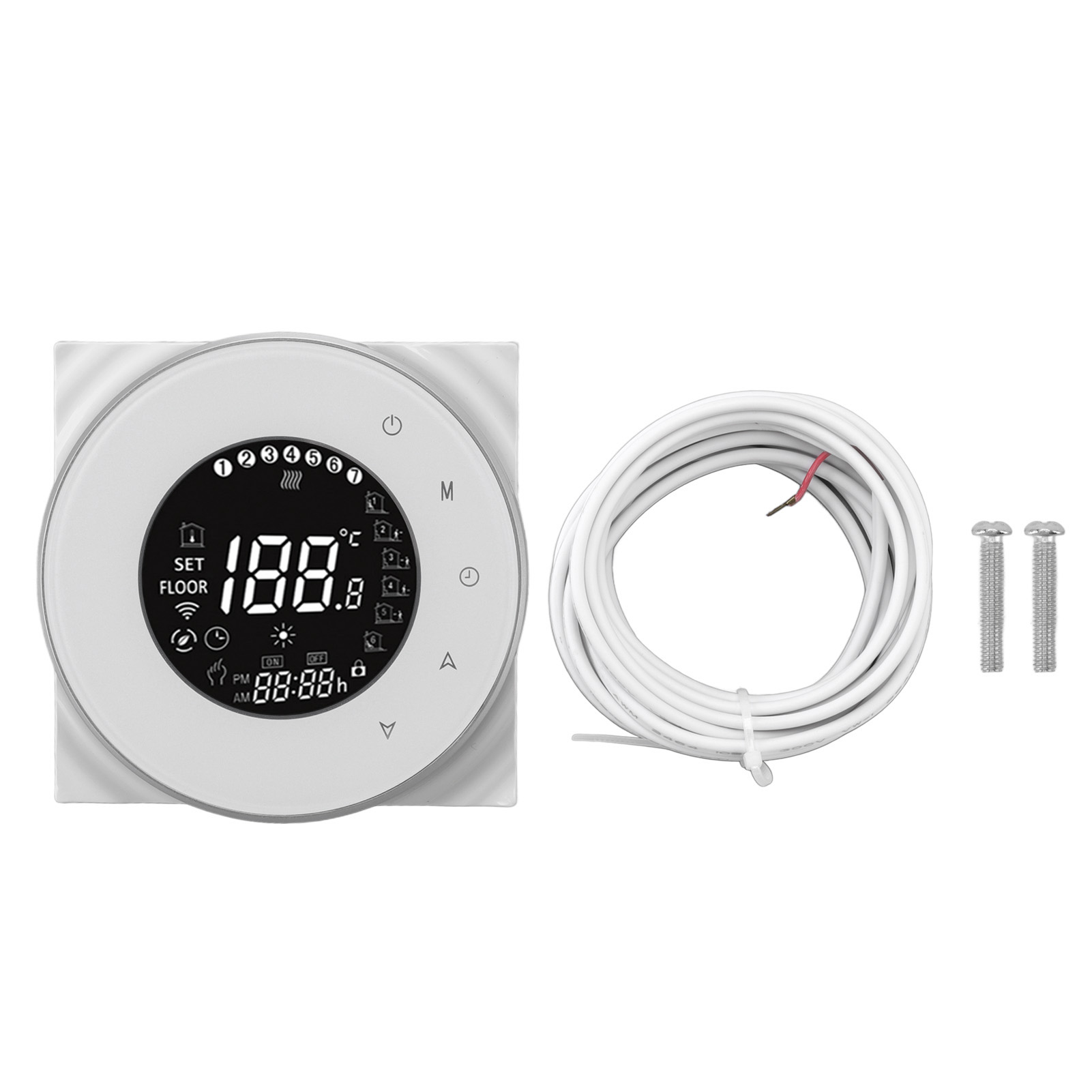 Intelligenter Thermostat Für Fußbodenheizung Bht-6000-gblw, Wlan-sprachsteuerung, Weißer Lcd-touchscreen, Genauigkeit ±0,5 °c