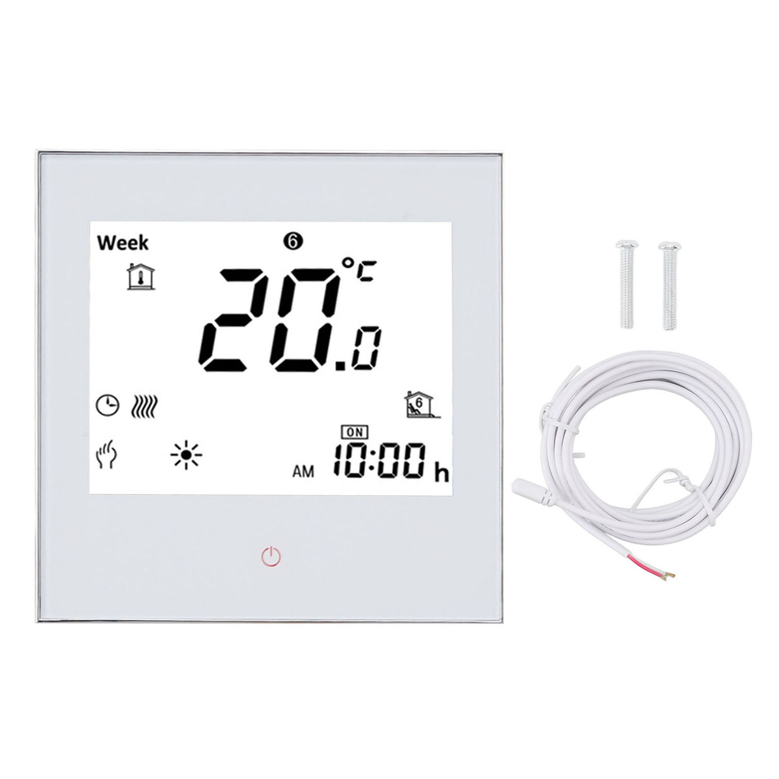 Programmierbarer Elektrischer Thermostat Bht-1000gb Mit Weißem Lcd-touchscreen Für Fußbodenheizung Und Heizkörper