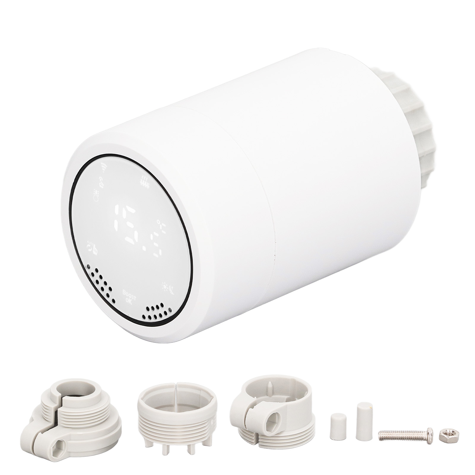Intelligenter Zigbee-thermostatkopf Hy367-zb, Präzise Regelung ±0,5°c, Steuerung Per Mobil-app, Kompatibel Mit M30x1,5-heizkörpern