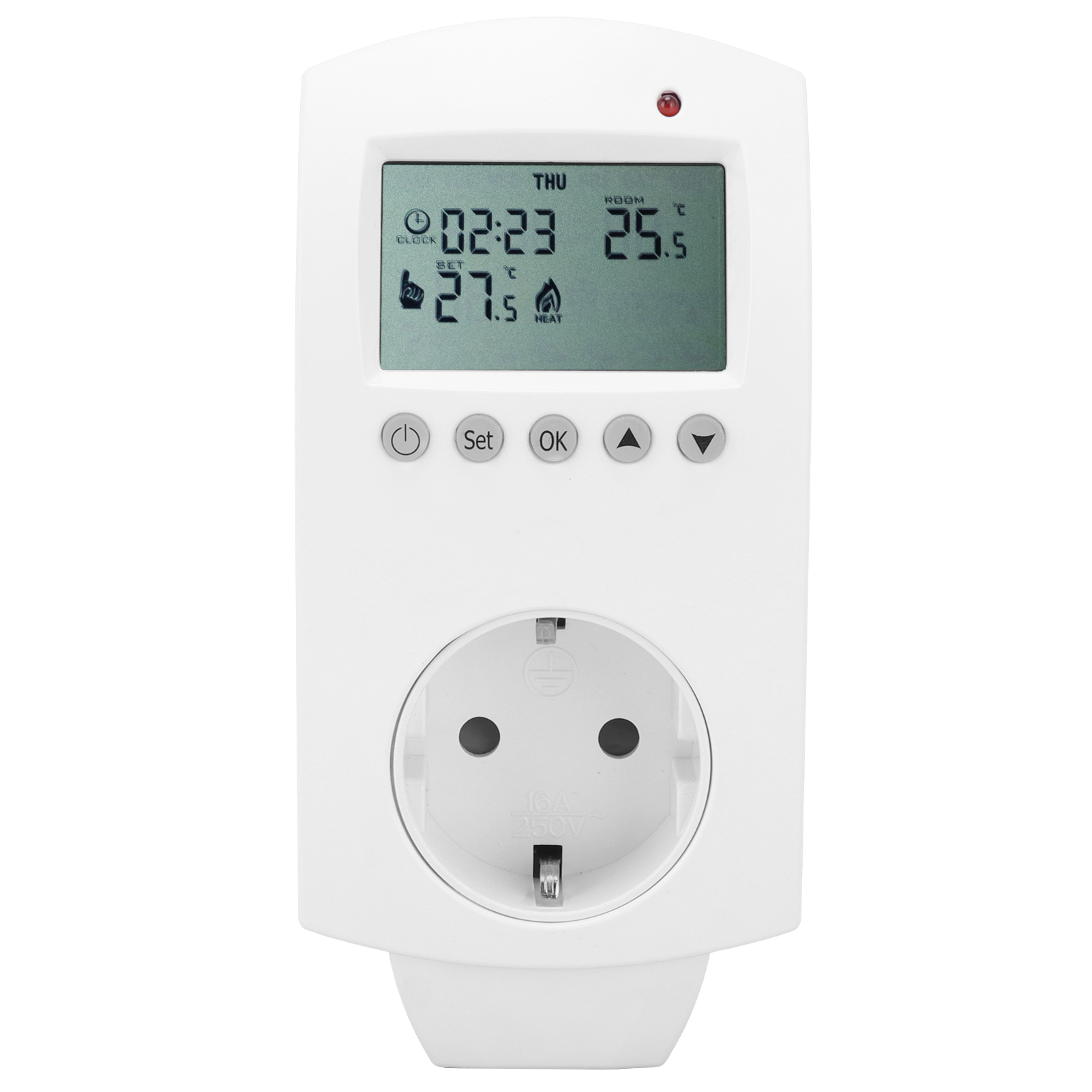 Programmierbarer Thermostat Von Toivize, 16-a-stecker, Großes Lcd-display, ±0,5 °c, 230-v-elektroheizung, Präzise Und Sparsam