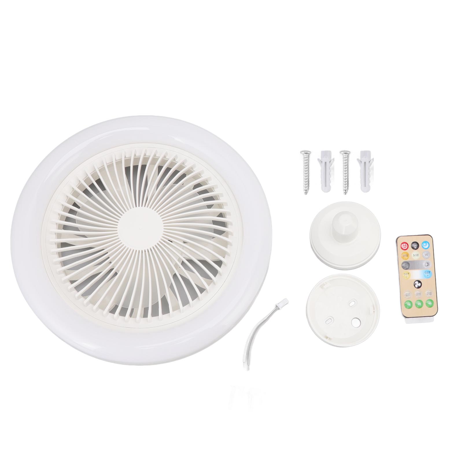 Leiser 36-w-led-deckenventilator Mit Fernbedienung, 25 Cm Durchmesser, Weiß, Verstellbares Integriertes Licht Für Schlaf- Und Wohnzimmer