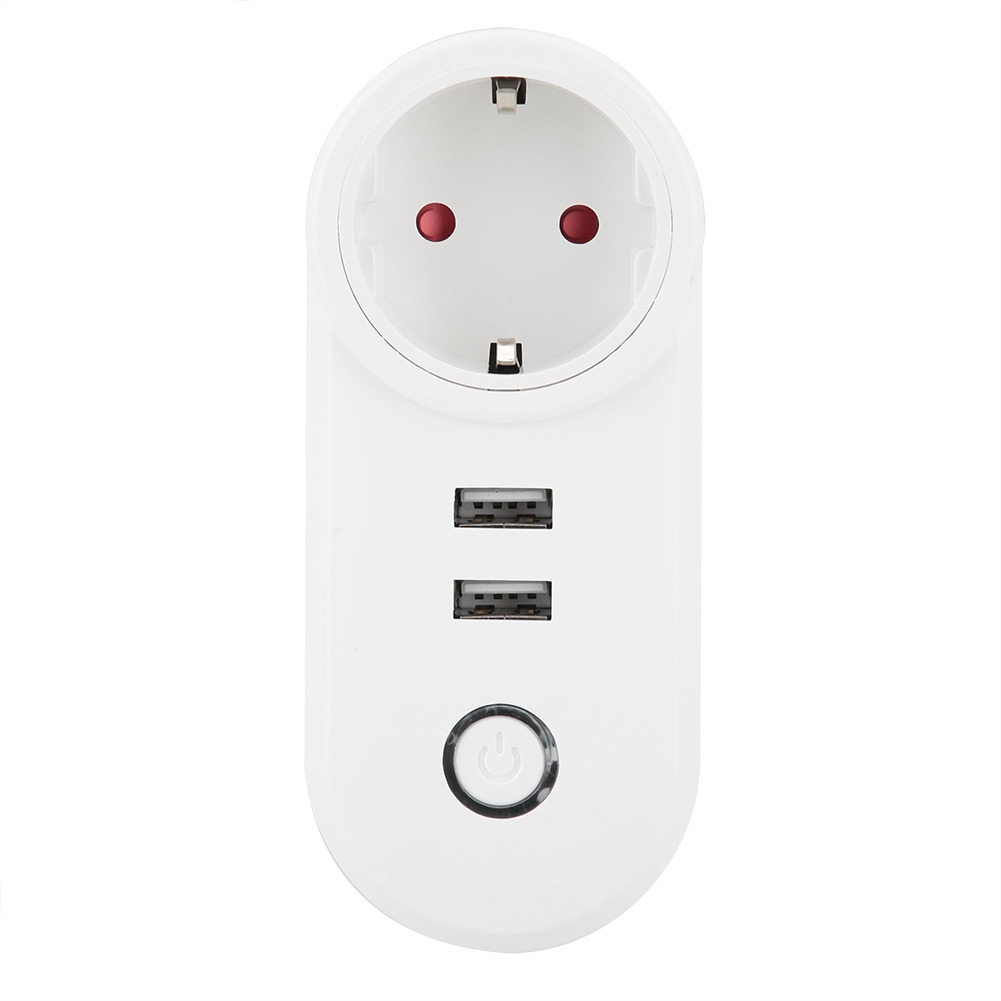 Smart-steckdose Mit Wlan-funktion, Usb-anschluss, App-fernsteuerung, Kompatibel Mit Alexa Und Google Assistant, Feuerhemmendes Abs-gehäuse, 100–240 V, Smart-timer