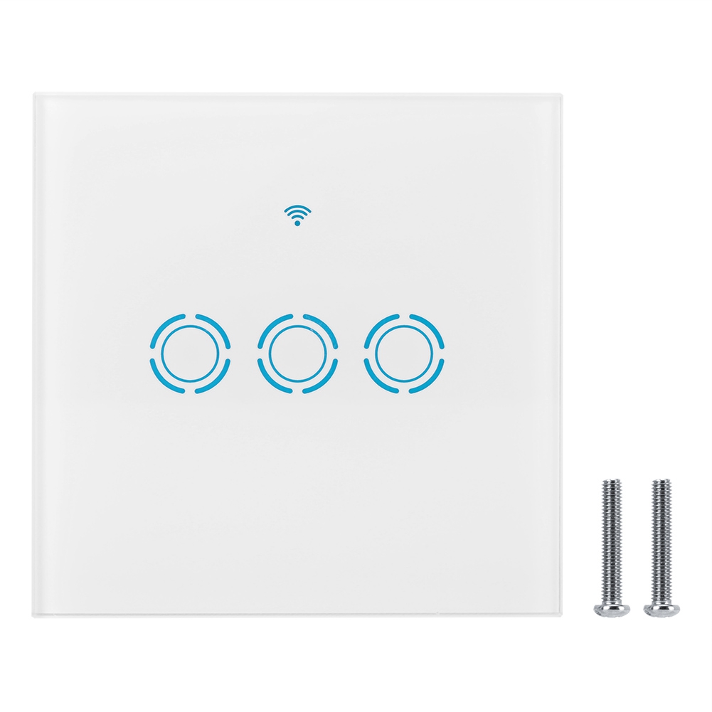 3-wege-wlan-touchschalter, Smart Home, Gehärtetes Glas, 86 Mm, 90–250 V, Kompatibel Mit Alexa Und Google Assistant, Elegantes Design