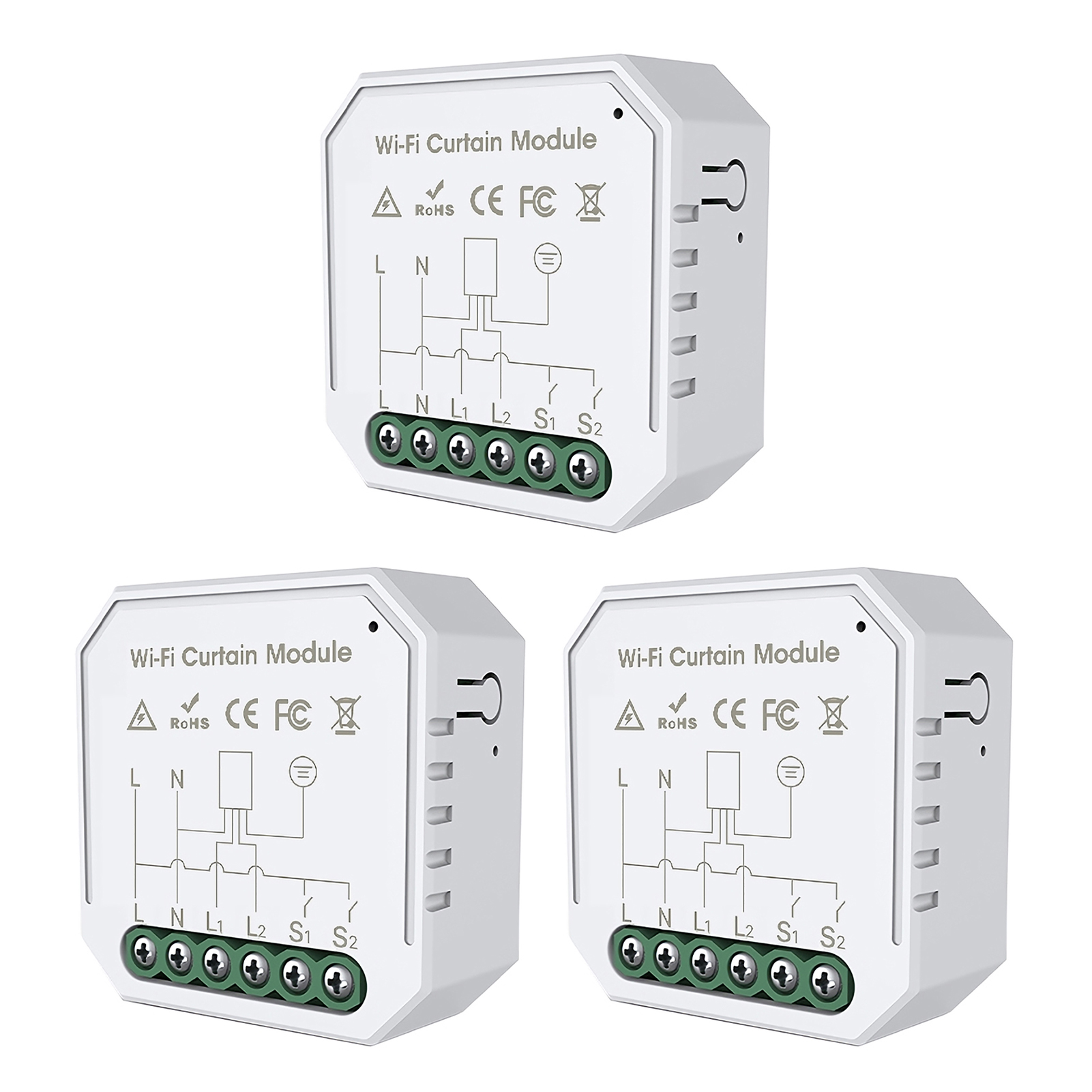 Tuya 3-teiliges Wlan-smart-vorhangmodul Mit Alexa- Und Google Home-sprachsteuerung, Timer-app