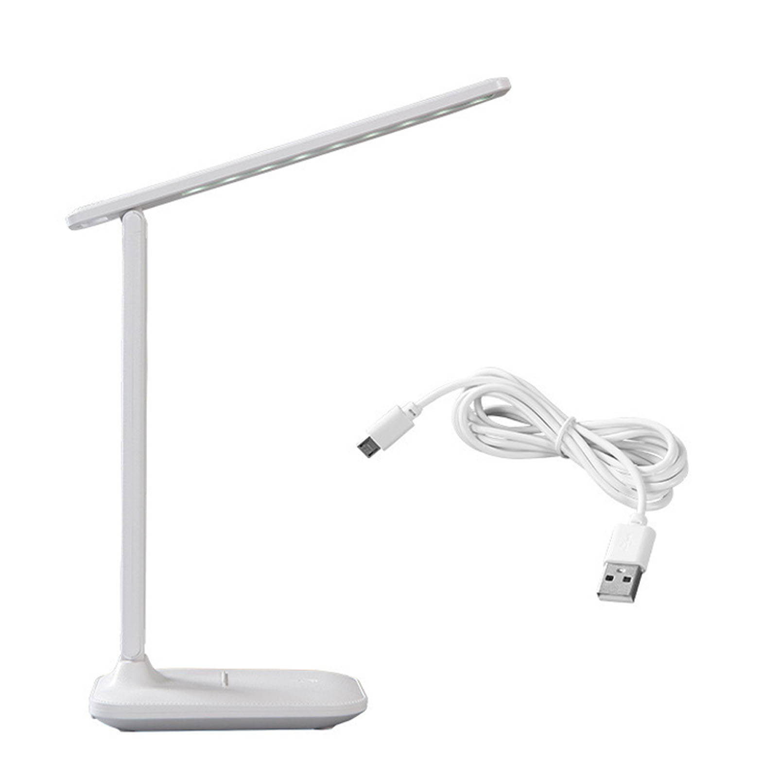 Wiederaufladbare Led-schreibtischlampe Mit Usb-anschluss, Touch-steuerung, Verstellbarem Arm, 3 Farbtemperaturstufen, Weißem Licht Und Augenschutz