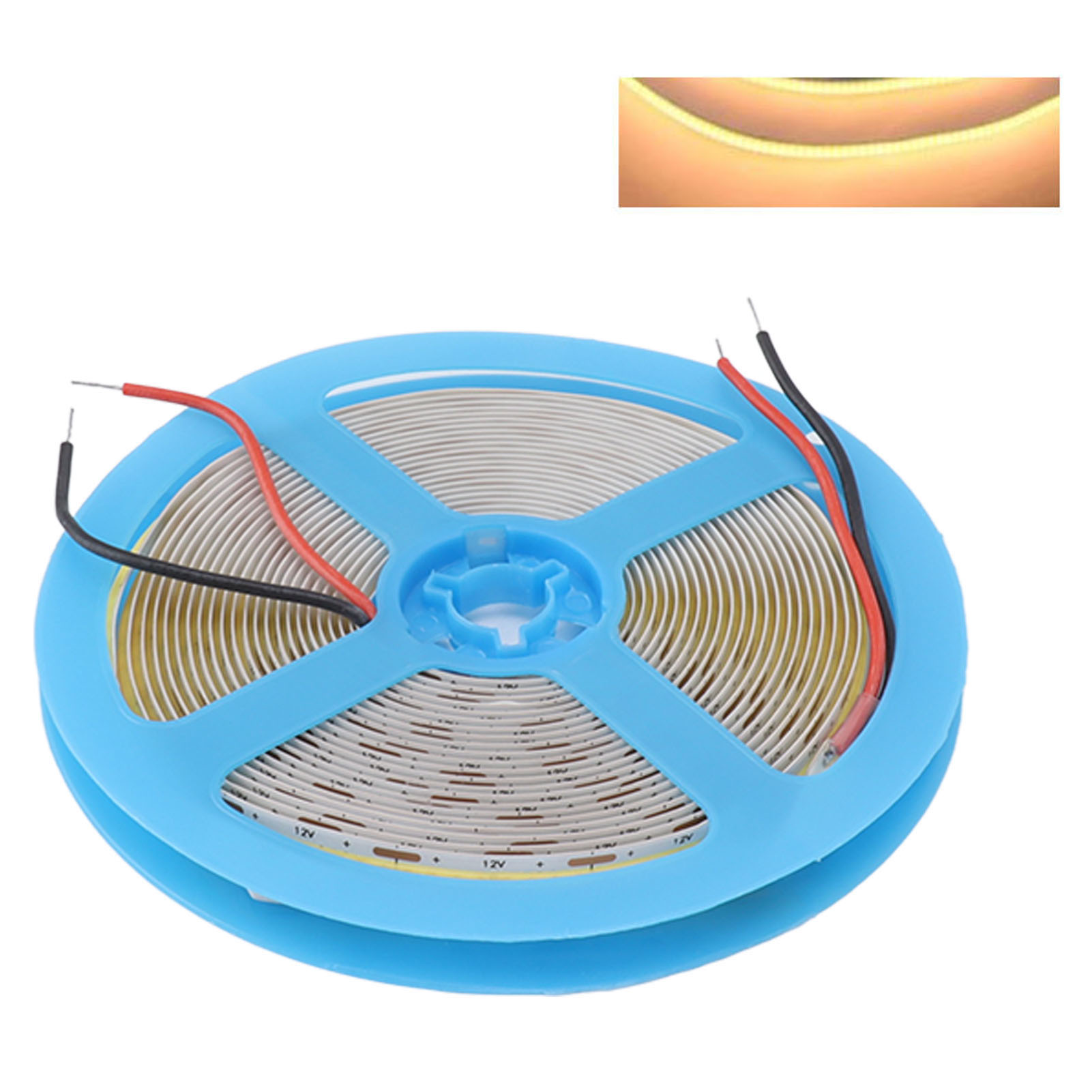 Toivize 12v 5m Flexibler, Selbstklebender Cob-led-streifen (3000k, Cri90) Für Gleichmäßige Innenbeleuchtung In Küche Und Bad, Werkzeuglos Kürzbar, Einfache Installation, Weiches, Warmes Licht