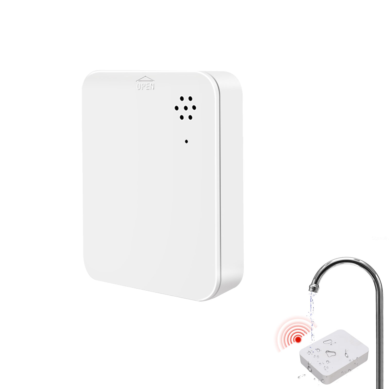 Ewelink Drahtloser Wasserleckmelder Mit 90 Db Akustischem Alarm Und Mobiler Benachrichtigung Für Keller, Küche Und Badezimmer