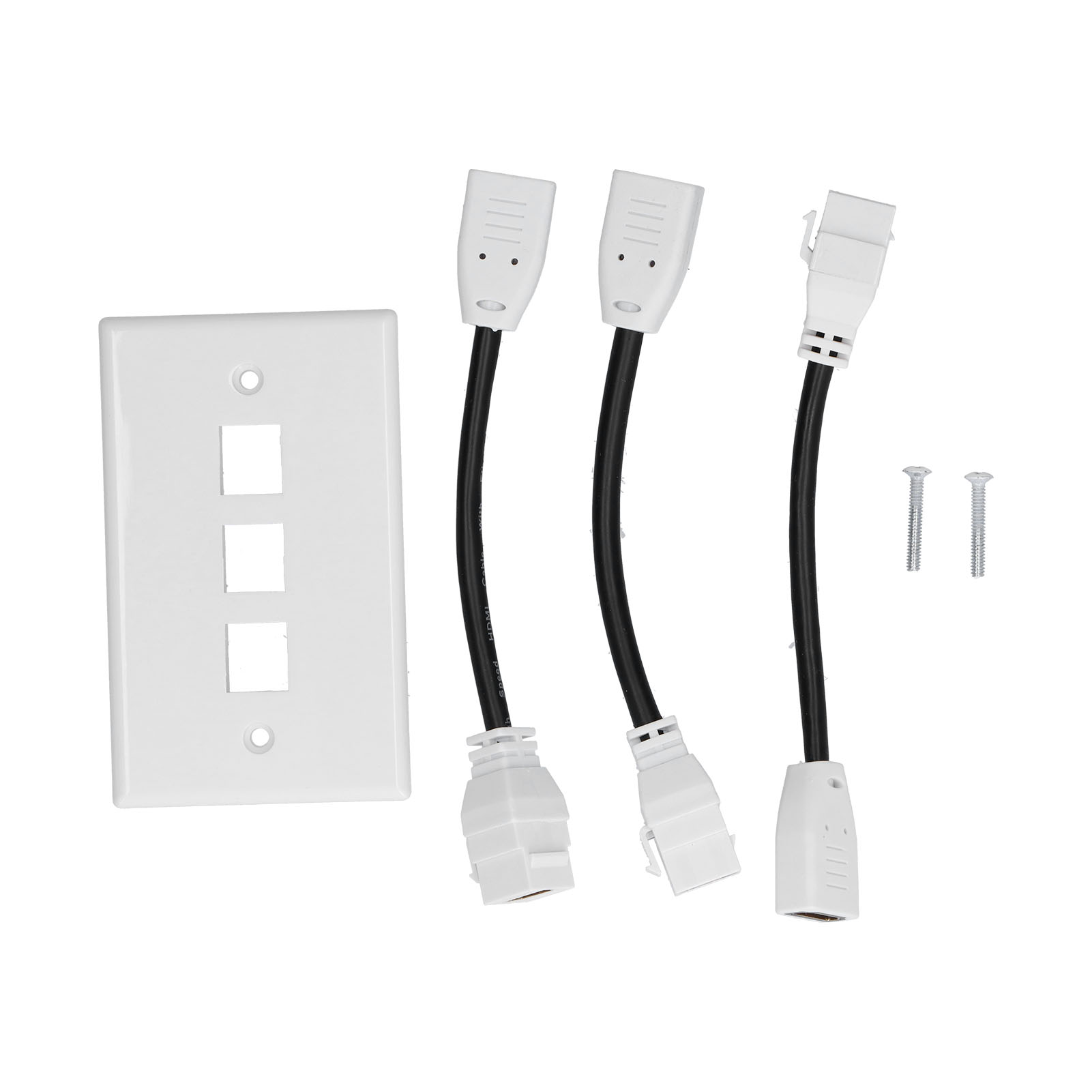 Toivize 3-port Hdmi-wanddose, Abs, 4k, Integrierte Kabel, 17 Cm, Schraubenloses Design Für Eine Saubere Und Schnelle Installation
