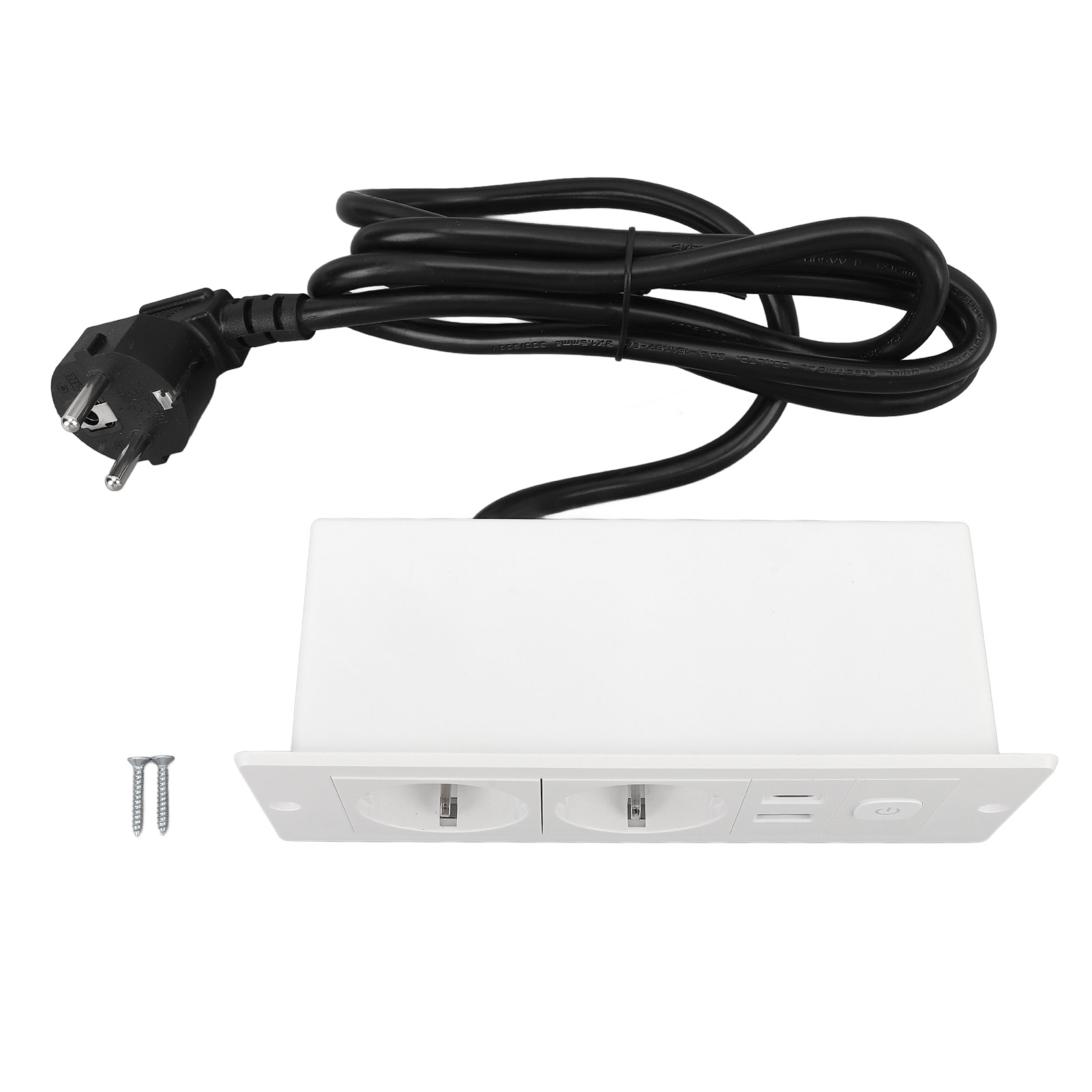 3-in-1 Usb-c-unterputzsteckdose Für Den Bürogebrauch, Mit Schalter Und Kabel, 16 A, 175 X 62 X 60 Mm