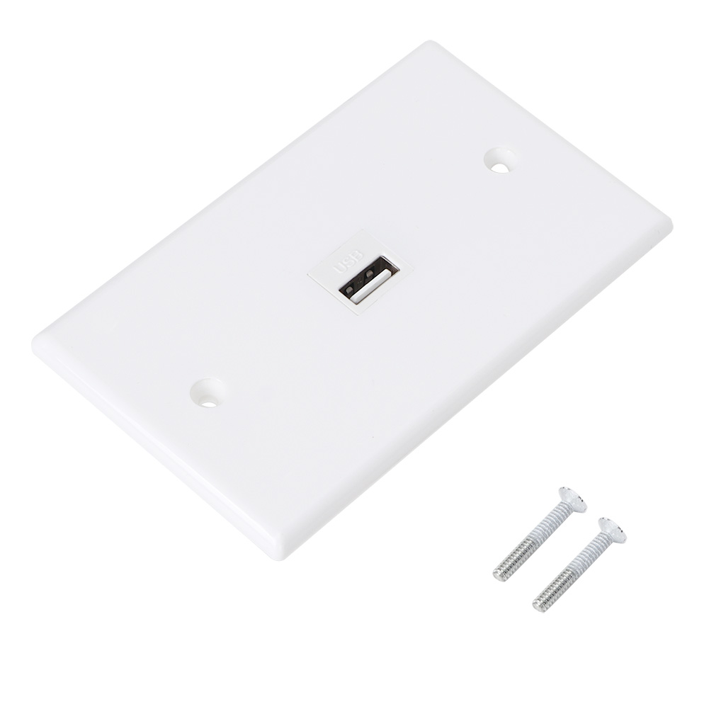 Versenkte Abs-usb-2.0-wandsteckdose, 11 X 7 Cm, Smartphone-ladepanel, Elegantes Design, Einfache Installation, Schrauben Im Lieferumfang Enthalten
