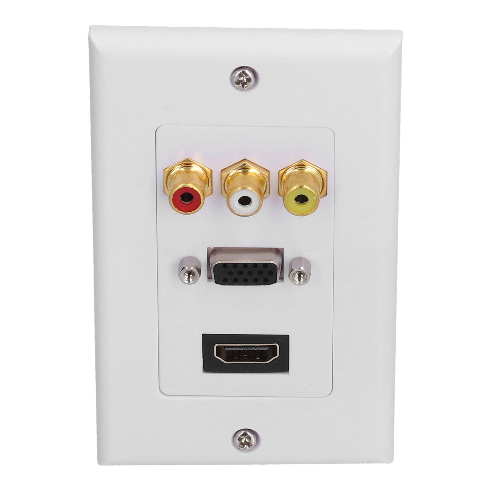 Hdmi Vga 3xrca Abs Multimedia-wandsteckdose, Lötfreie Audio-video-anschlussplatte Für Tv-installation Und Einen Aufgeräumten Schreibtisch