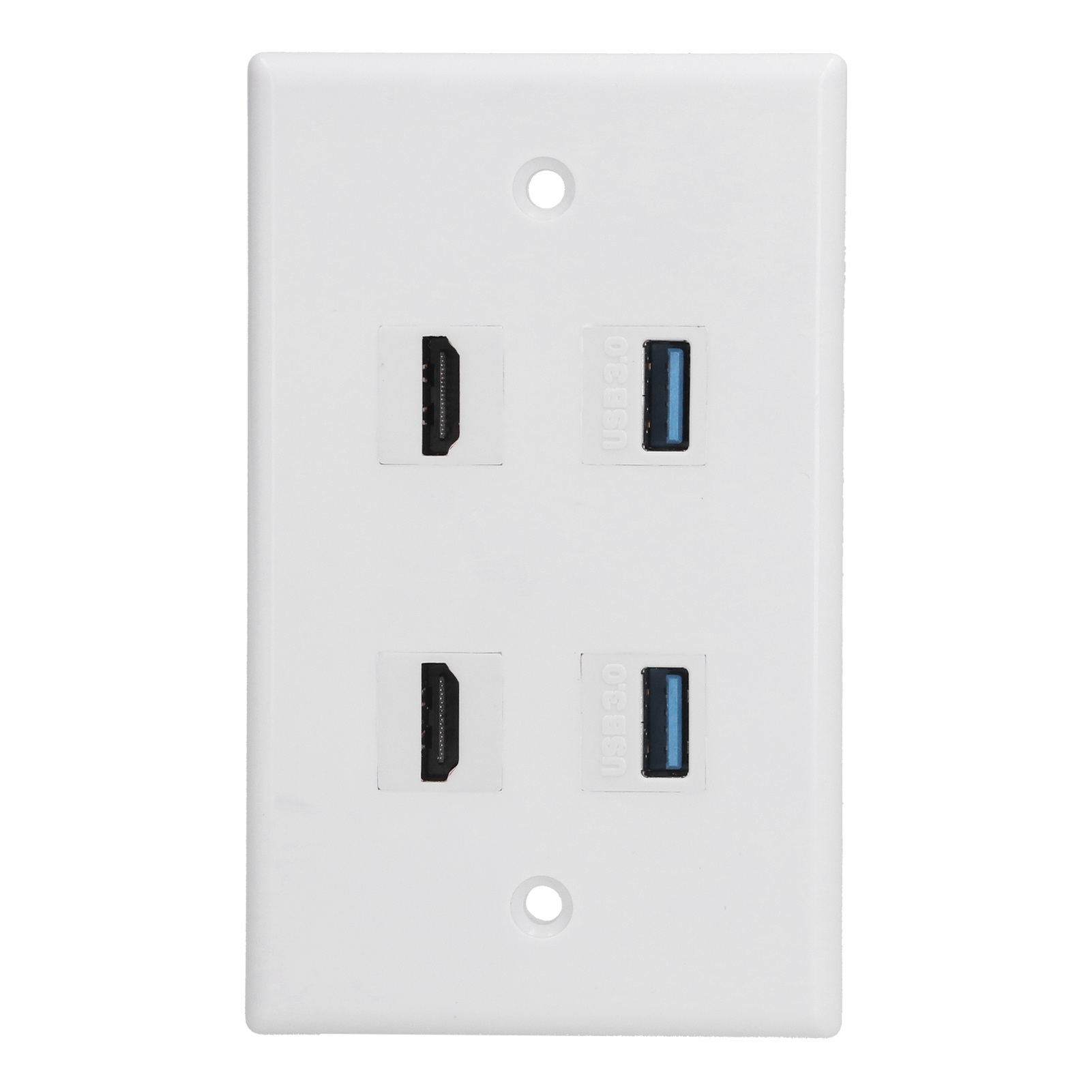 Abs-multimedia-wanddose Mit 2 Hdmi 4k-anschlüssen Und 2 Usb 3.0-anschlüssen, 70 X 115 Mm Nahtloses Wandpaneel Für Eine Saubere Und Moderne Installation